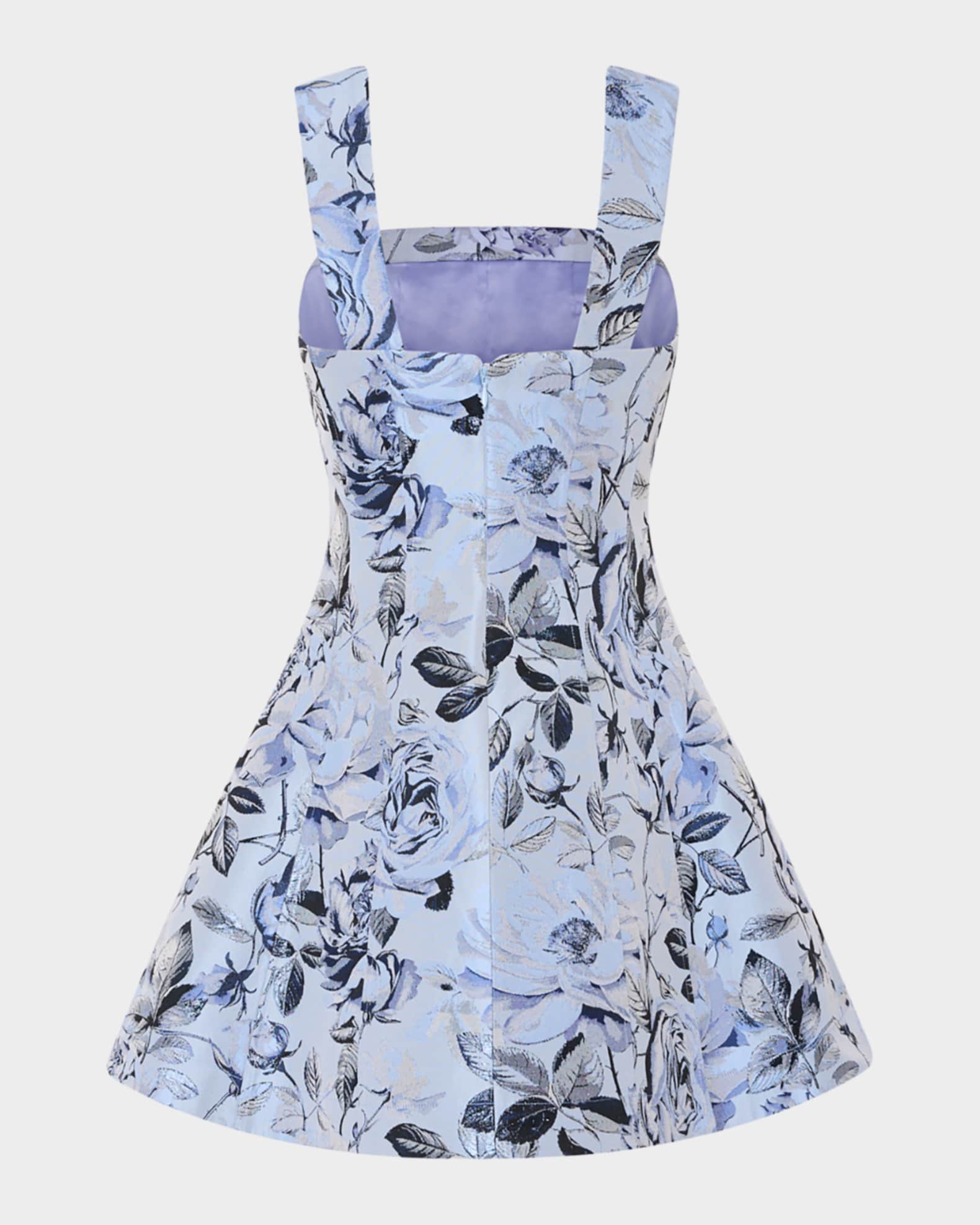 Milly Elodie Floral Jacquard Fit-&-Flare Mini Dress | Neiman Marcus