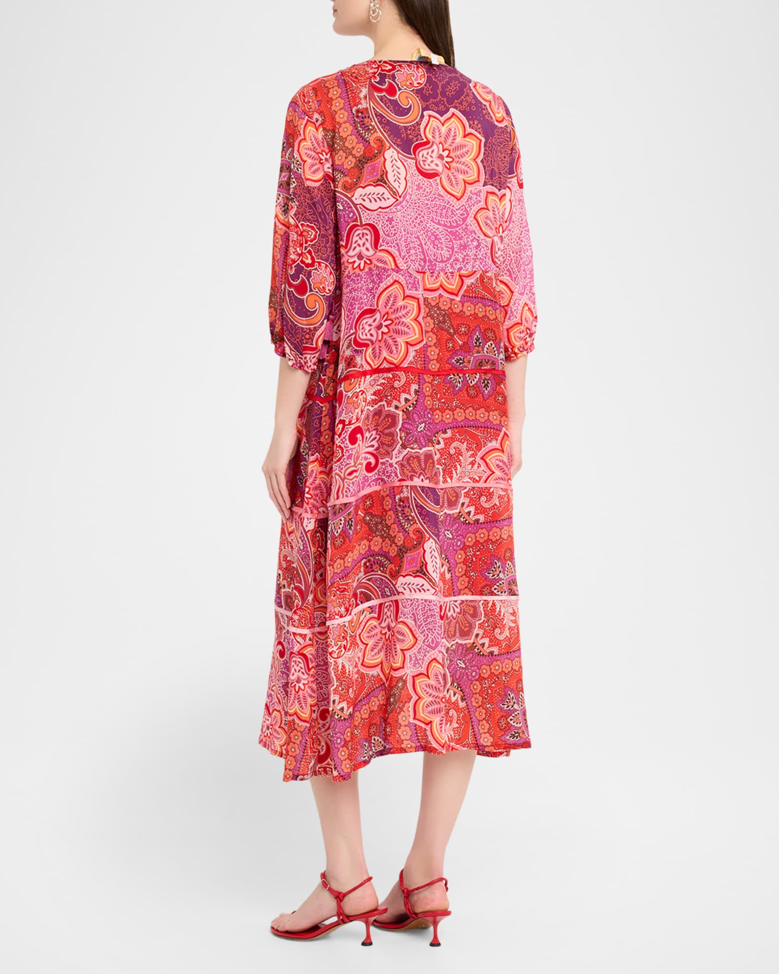 by johnny knotted carnation midi dress Johnny Was Women's Lantana Els Printed Midi-Dress - Lantana Scarf