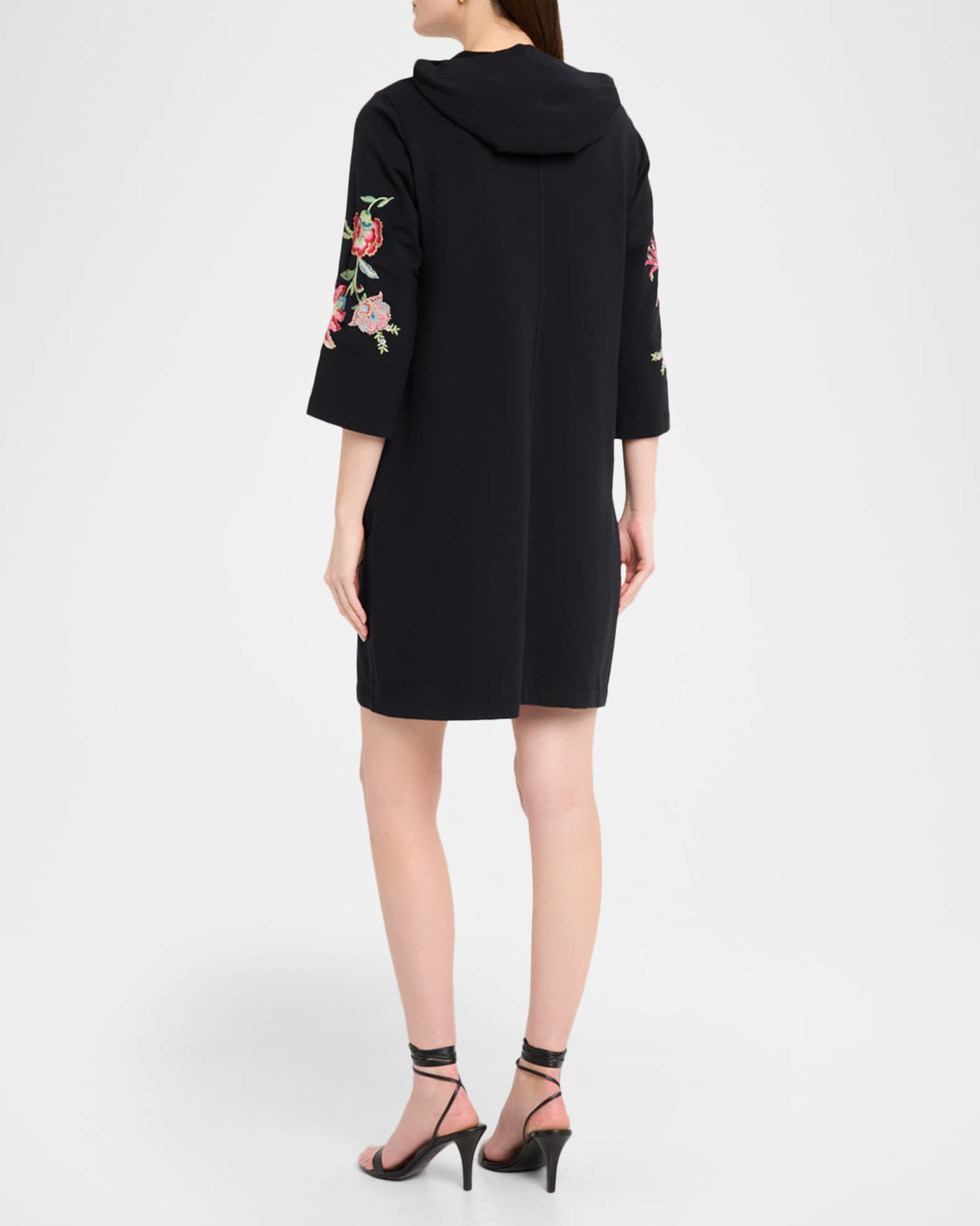 Johnny Was Junie Floral-Embroidered Hoodie Beach Dress | Neiman Marcus