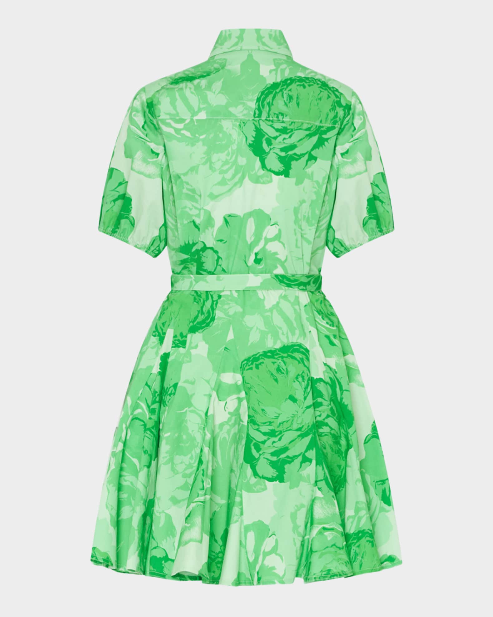 green emerald velvet dress Nia Printed Poplin Dress in Green/White