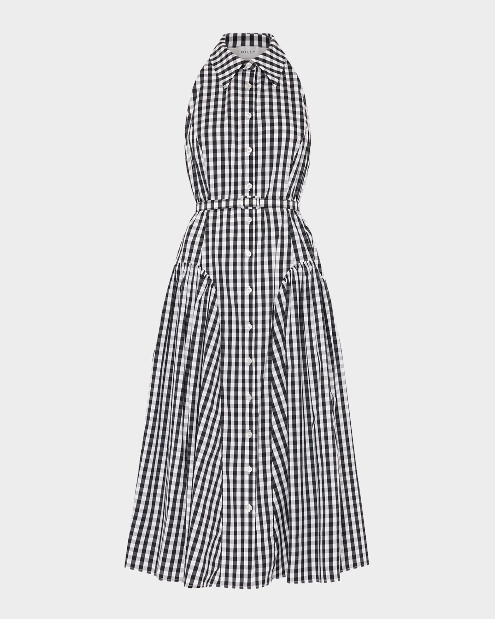 black gingham midi dress Milly Maxine - Black/White Color:Dark_Green Asymmetrical White Dress - Jolene Delta midi and just the right