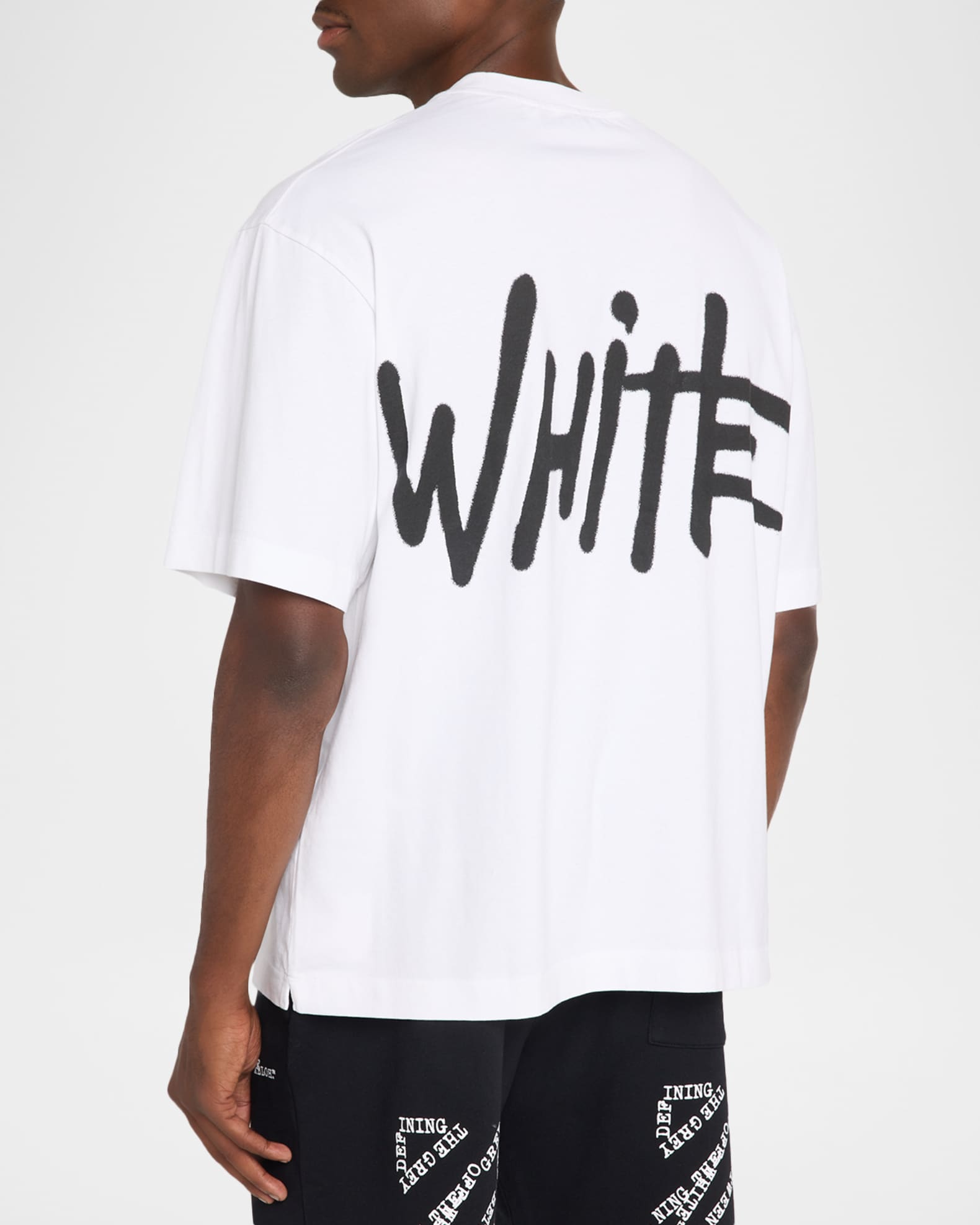 Off-White Men's Graffiti Logo Cotton Crewneck T-Shirt | Neiman Marcus
