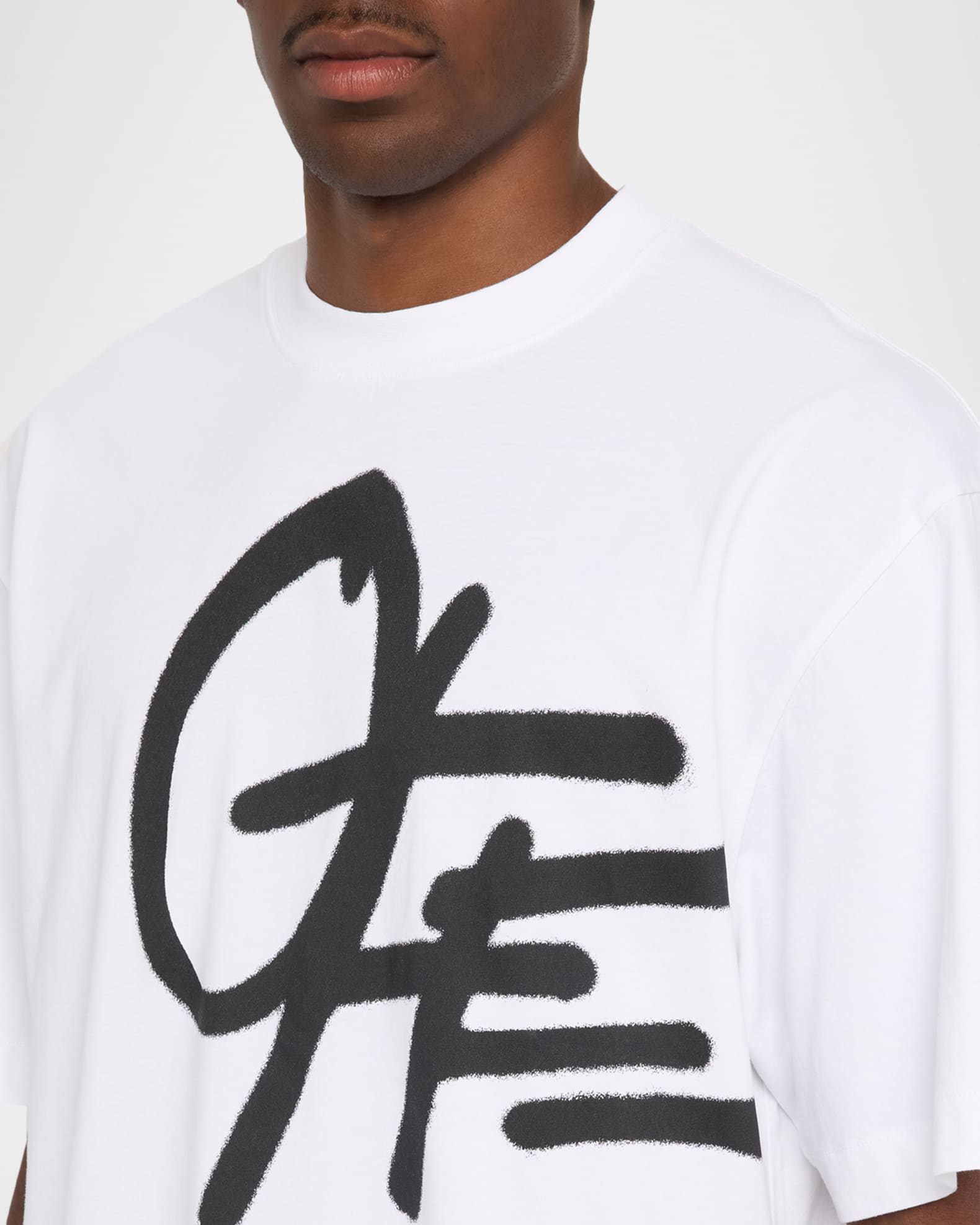 Off-White Men's Graffiti Logo Cotton Crewneck T-Shirt | Neiman Marcus