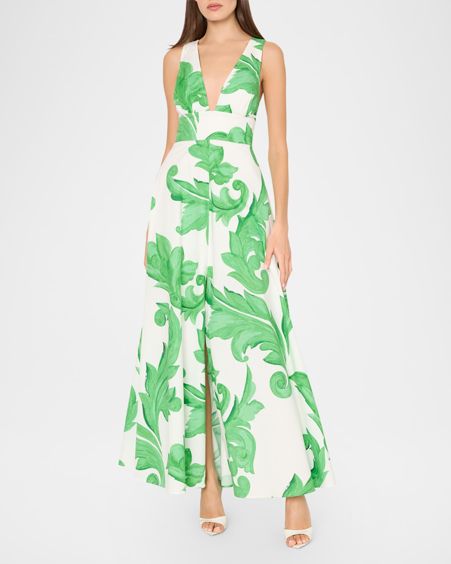 chinese dress ladies 100% Cotton Royal Blue Floral Maxi Dress - All Dresses main image 0