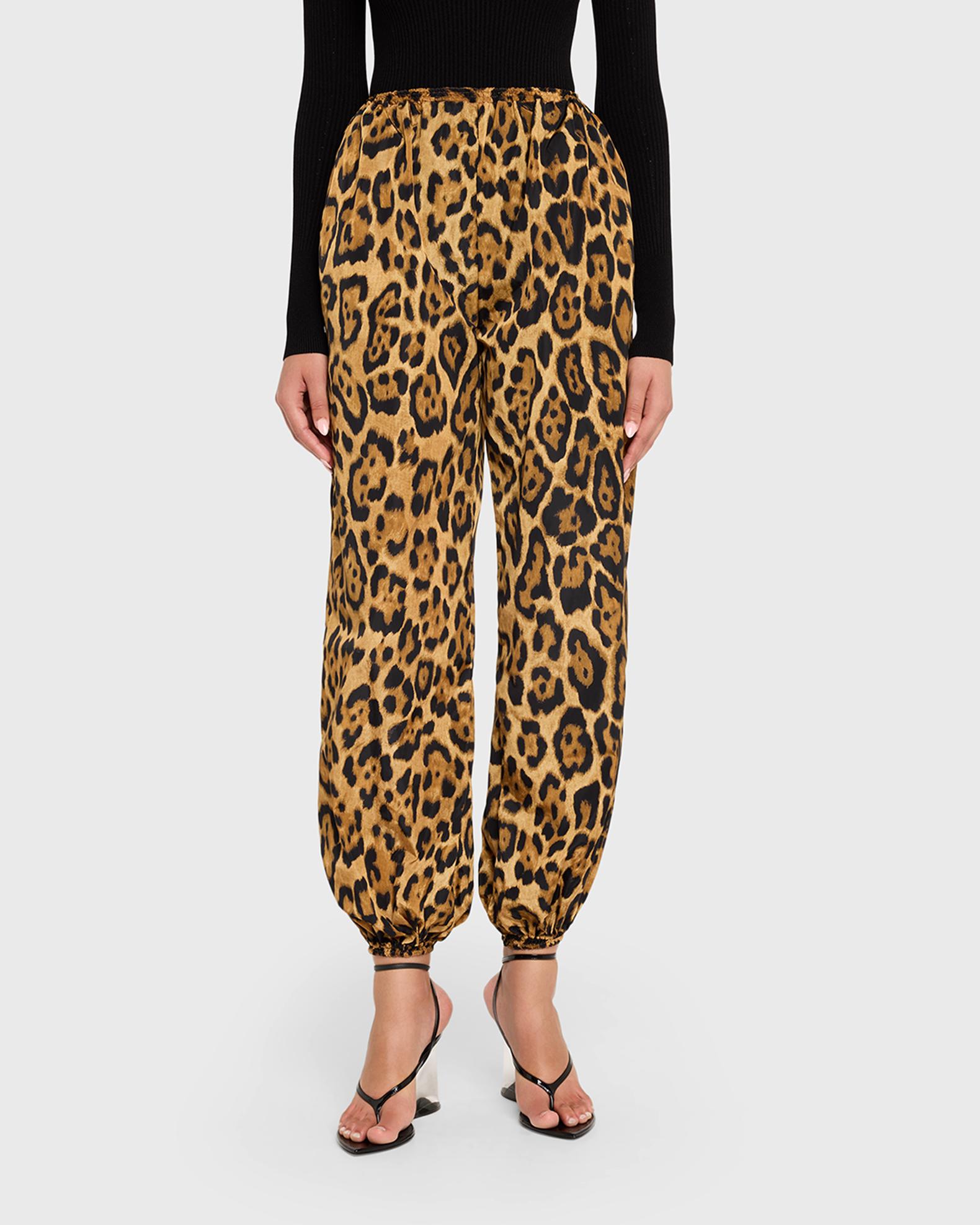 ALAÏA Leopard-Print Nylon Balloon Pants | Neiman Marcus