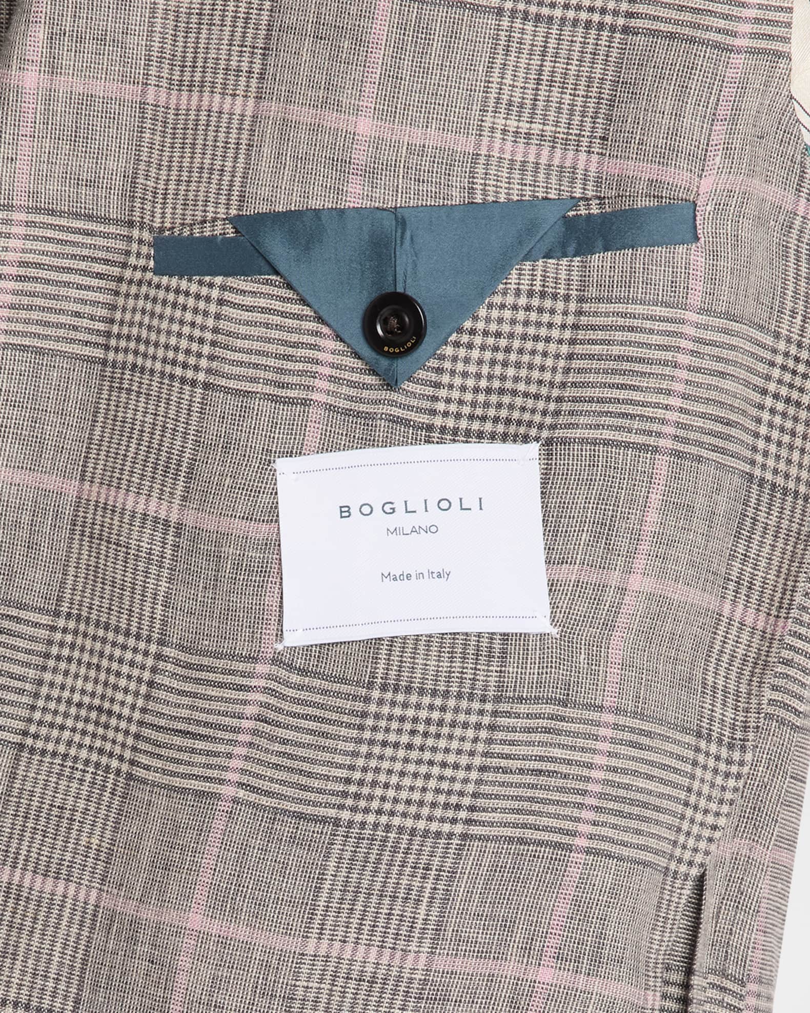 Boglioli Men's Glen Plaid Linen Single-Breasted Jacket | Neiman Marcus