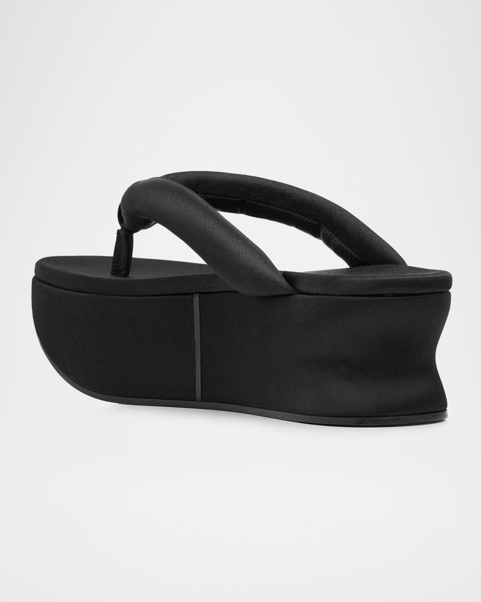 Balenciaga 90mm Gaeta Satin Platform Thong Sandals | Neiman Marcus