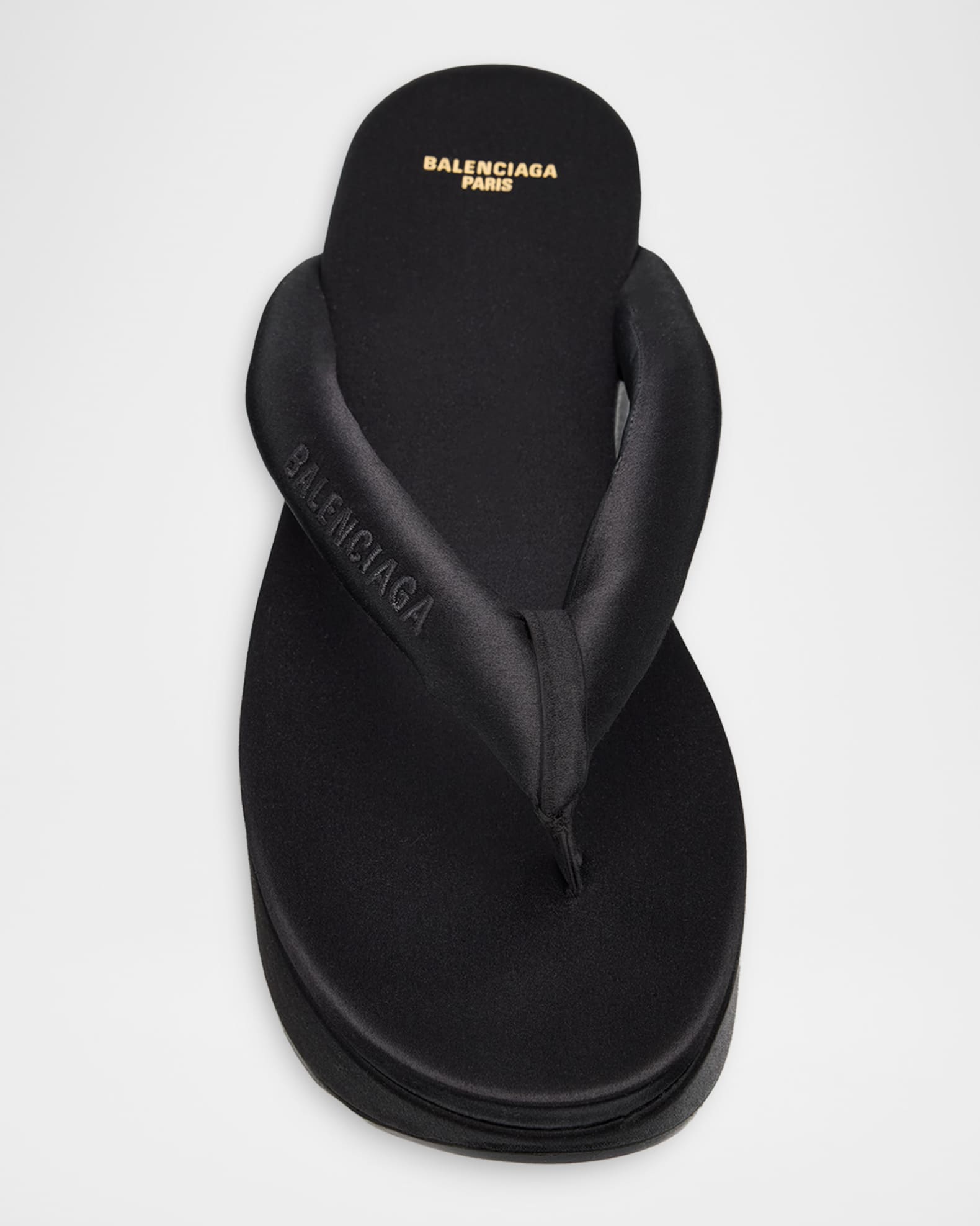 Balenciaga 90mm Gaeta Satin Platform Thong Sandals | Neiman Marcus
