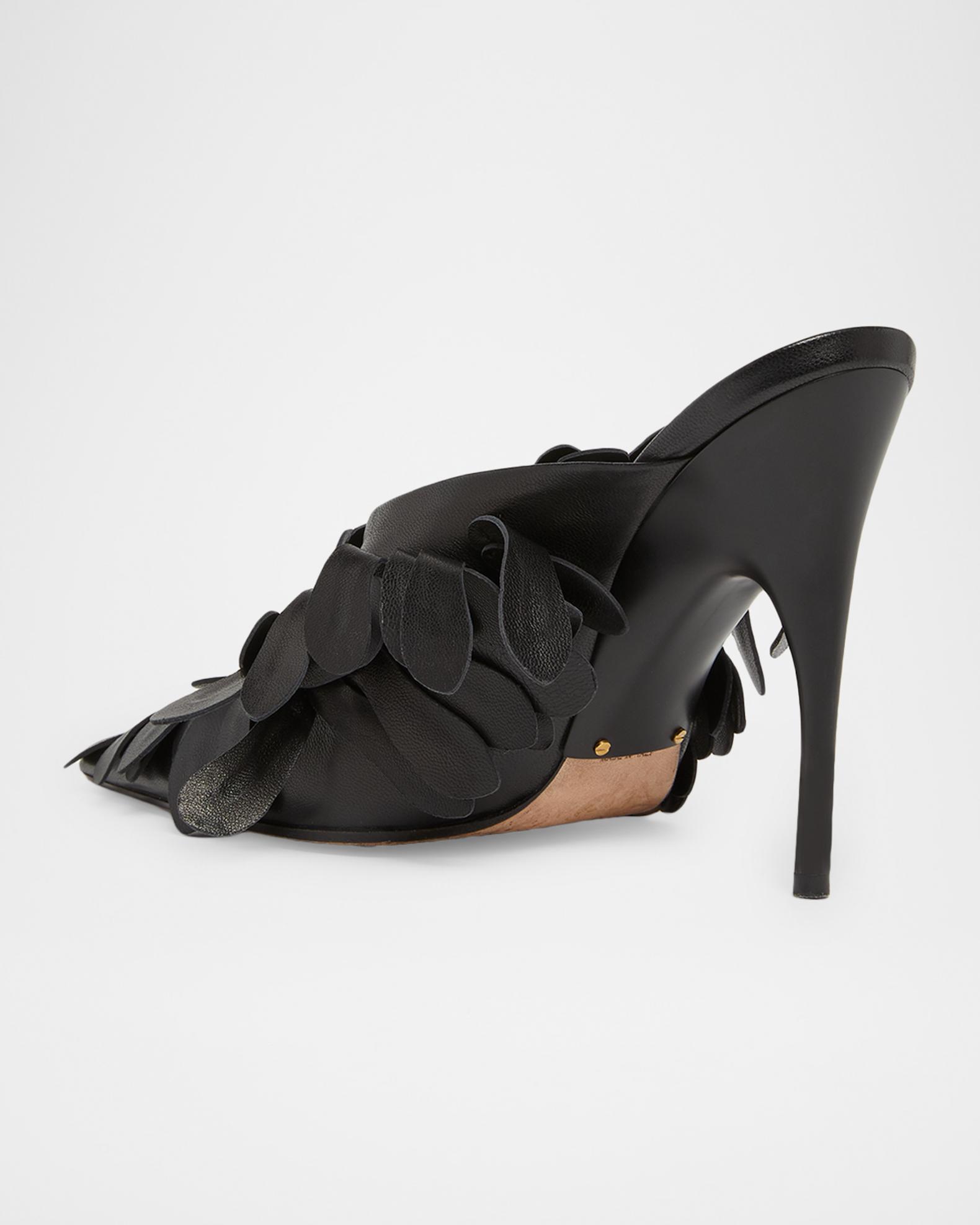 Balenciaga 90mm Flowers Leather Mule Pumps | Neiman Marcus