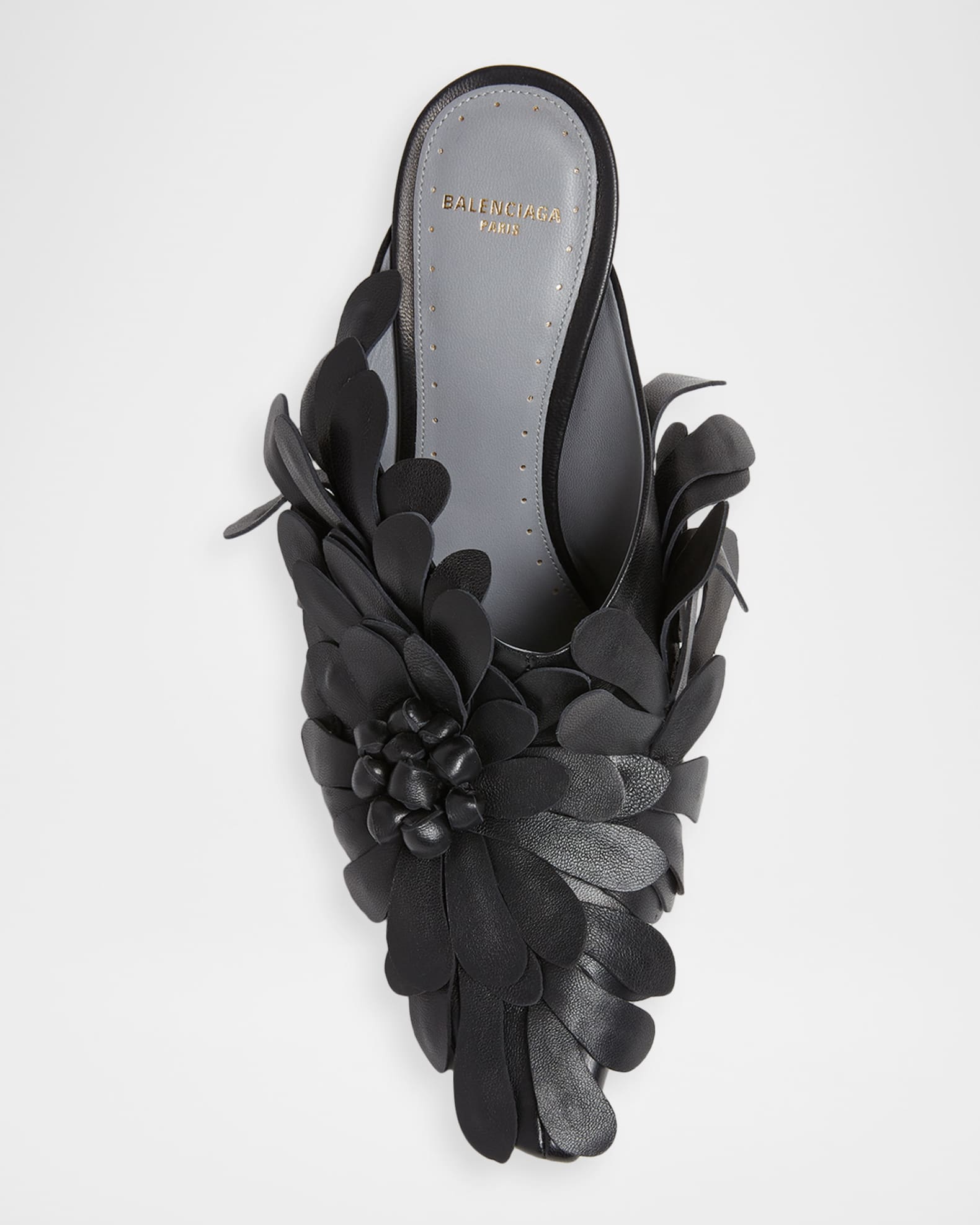 Balenciaga 90mm Flowers Leather Mule Pumps | Neiman Marcus