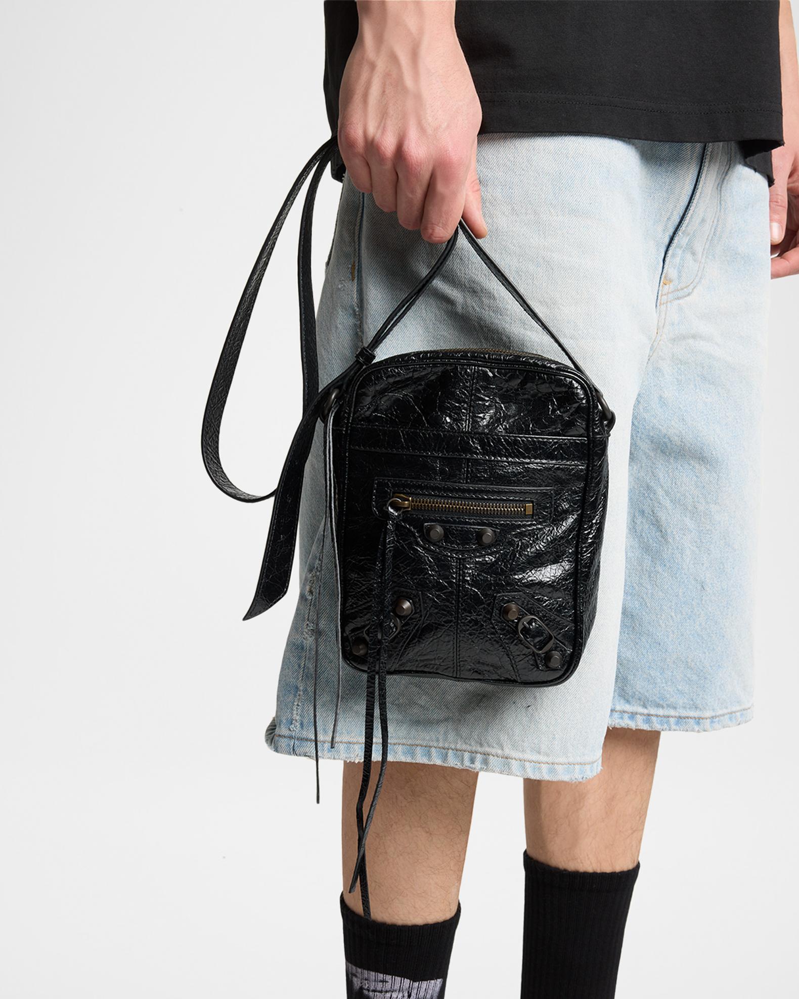 Balenciaga Men's Le City Leather Crossbody Bag | Neiman Marcus