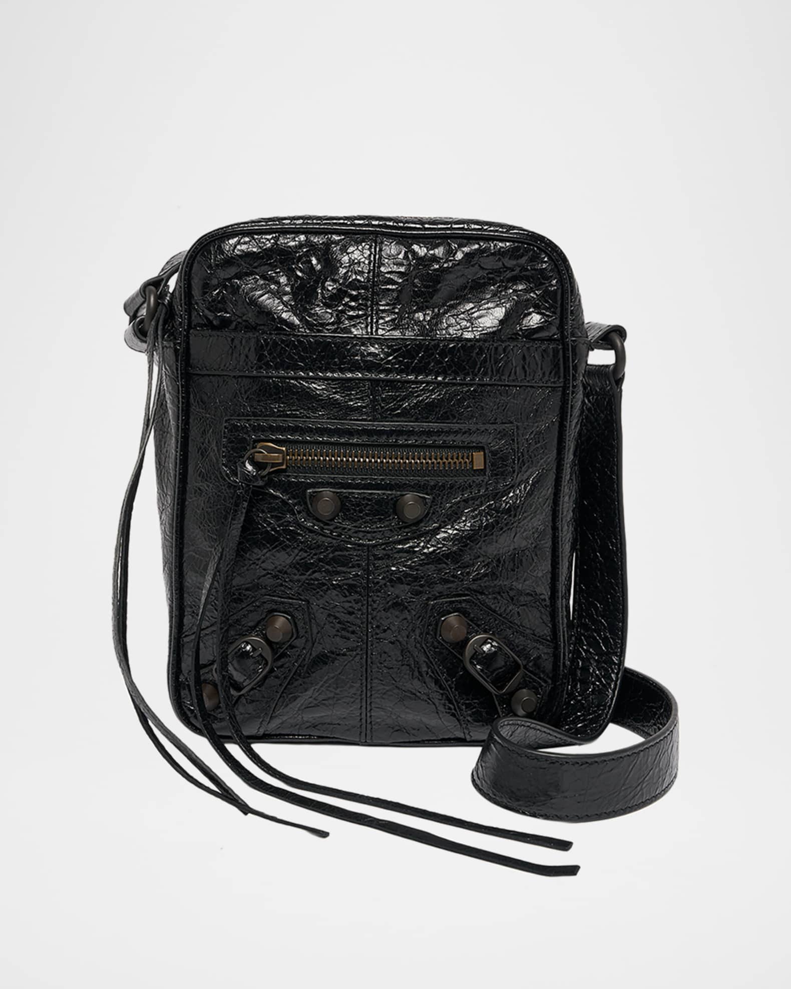 Balenciaga Men's Le City Leather Crossbody Bag | Neiman Marcus