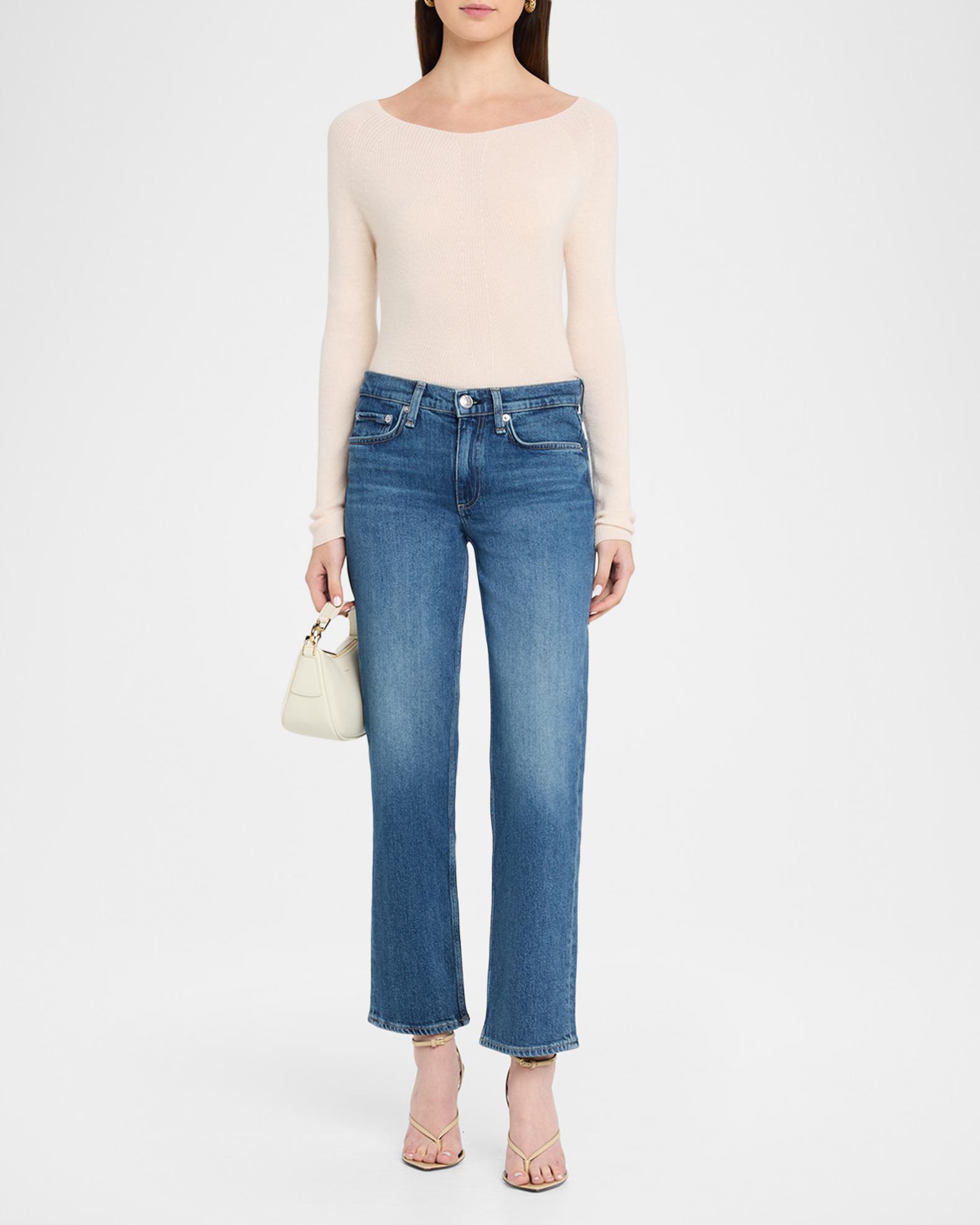 rag & bone Harlow Low-Rise Ankle Straight Jeans | Neiman Marcus