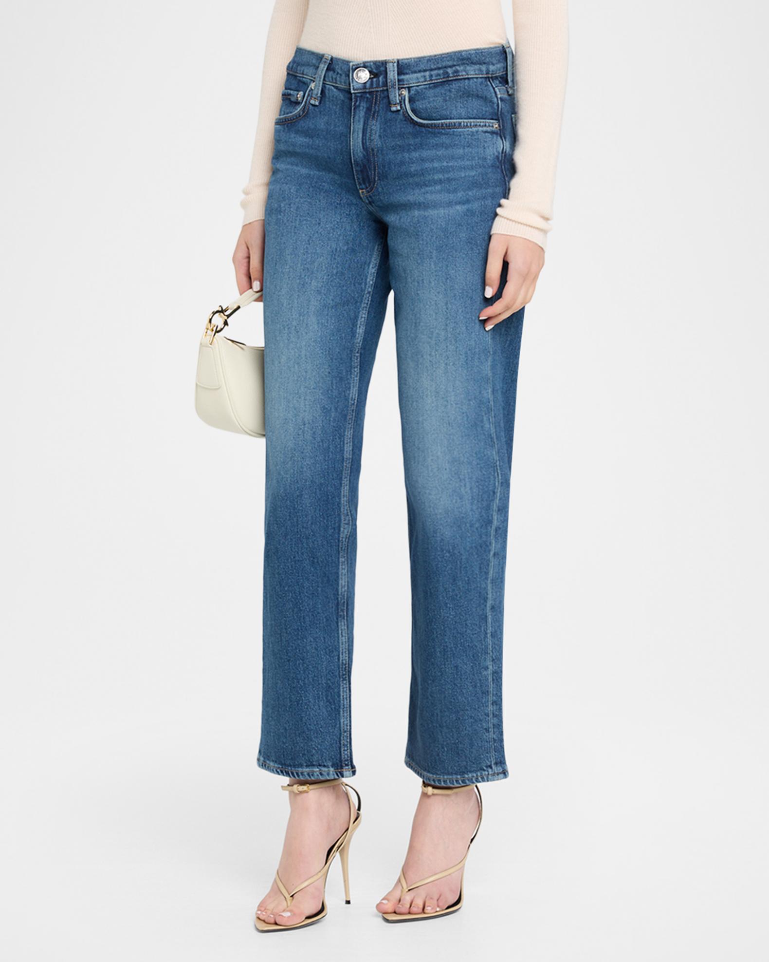 rag & bone Harlow Low-Rise Ankle Straight Jeans | Neiman Marcus
