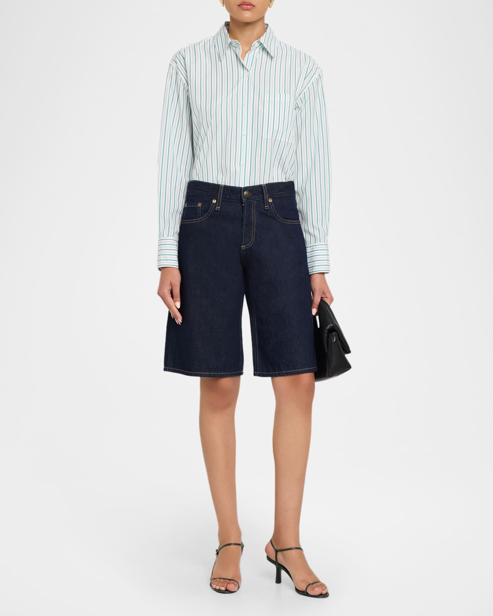Rag & Bone Ariel Knee-Length Denim Shorts | Neiman Marcus