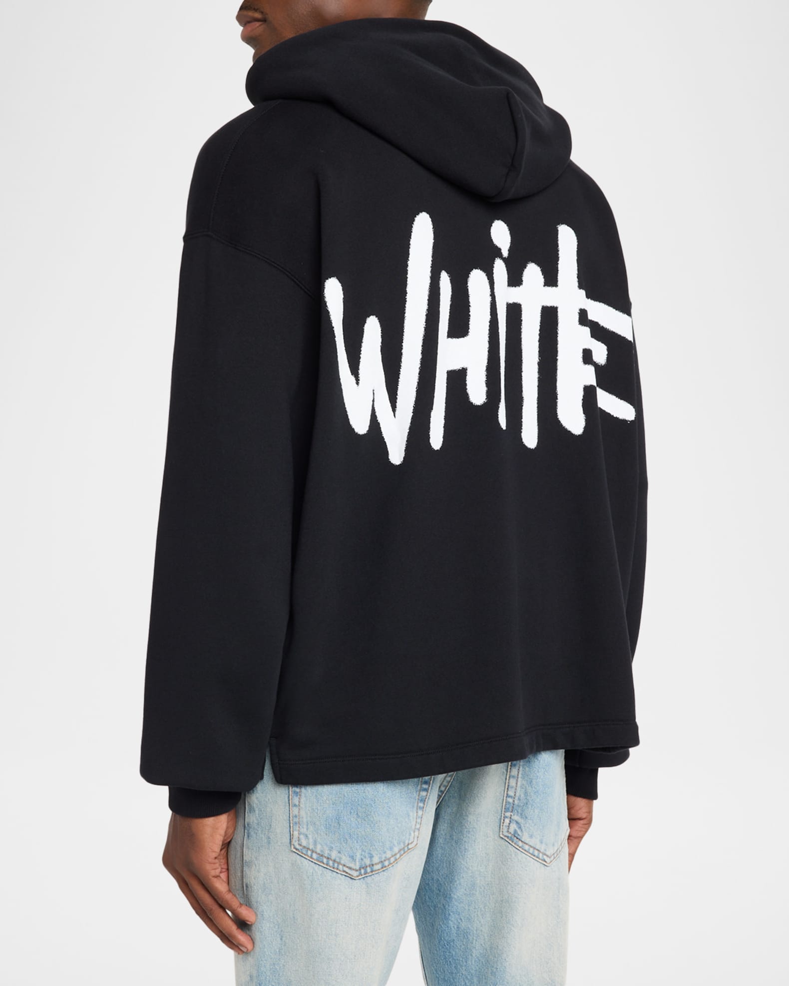 Off-White Men's Graffiti Logo Oversized Cotton Hoodie | Neiman Marcus