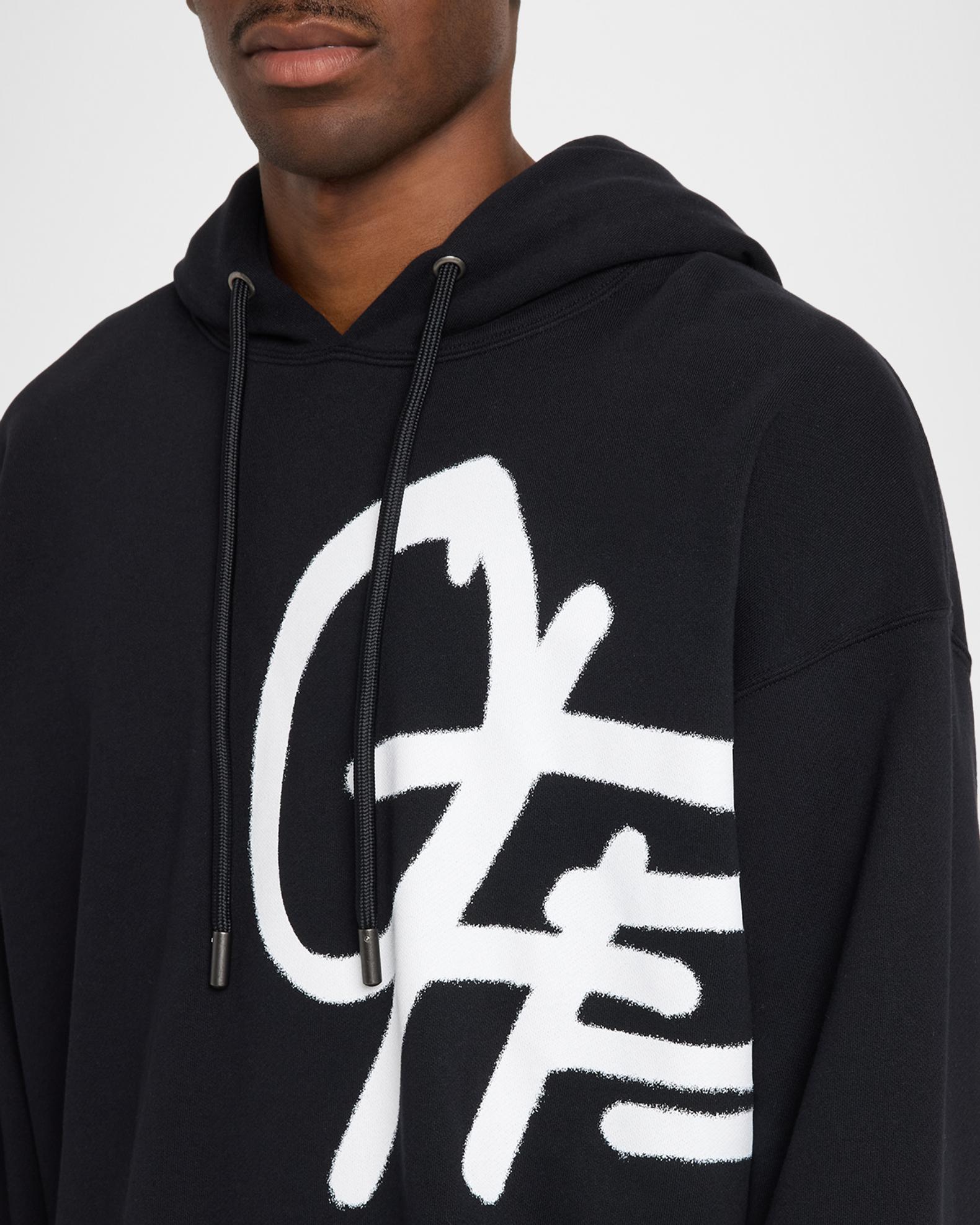 Off-White Men's Graffiti Logo Oversized Cotton Hoodie | Neiman Marcus