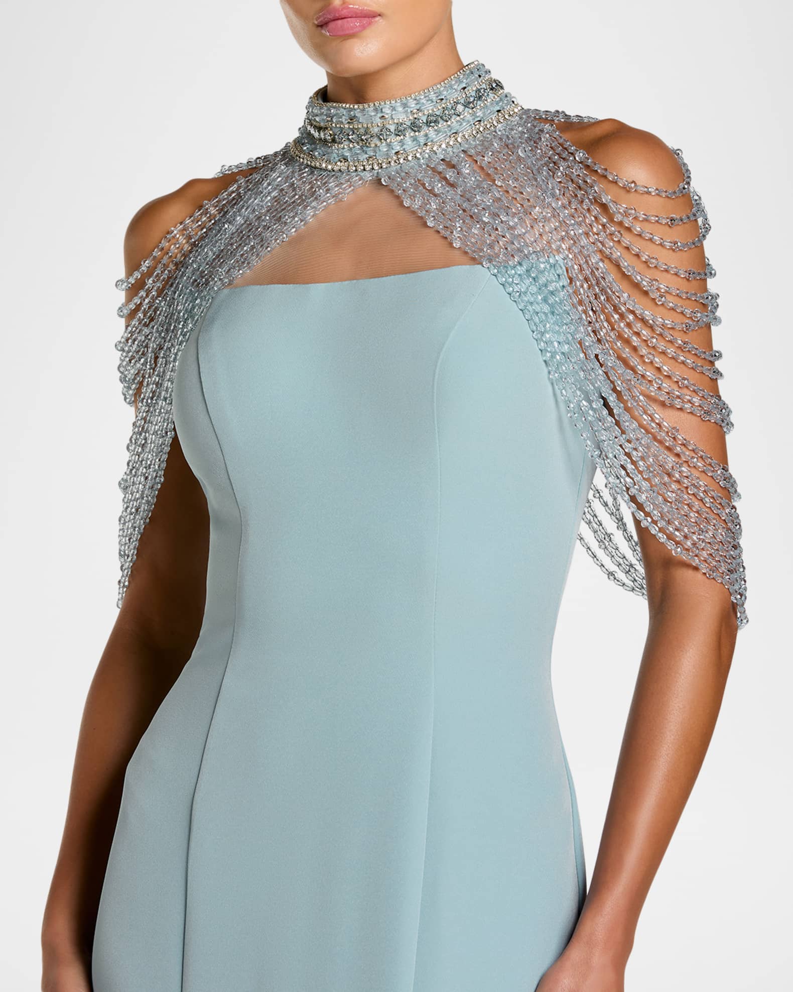 knee length dresses for ladies 1930's Metallic Floral Semi-Sheer Lam Silk Capelet Drape Belted Gown