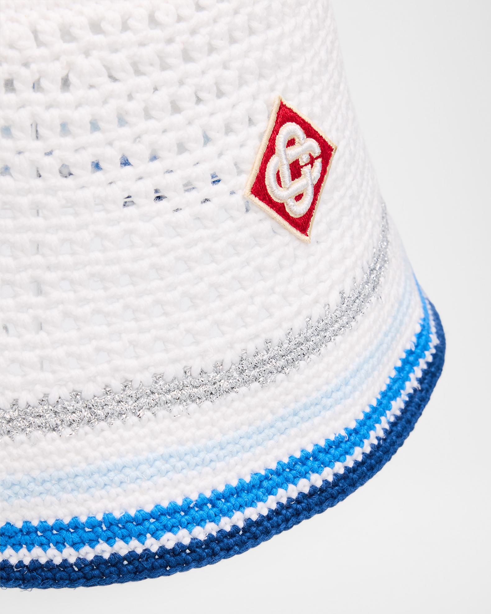 Casablanca Men's Mesh Stripe Crochet Bucket Hat | Neiman Marcus