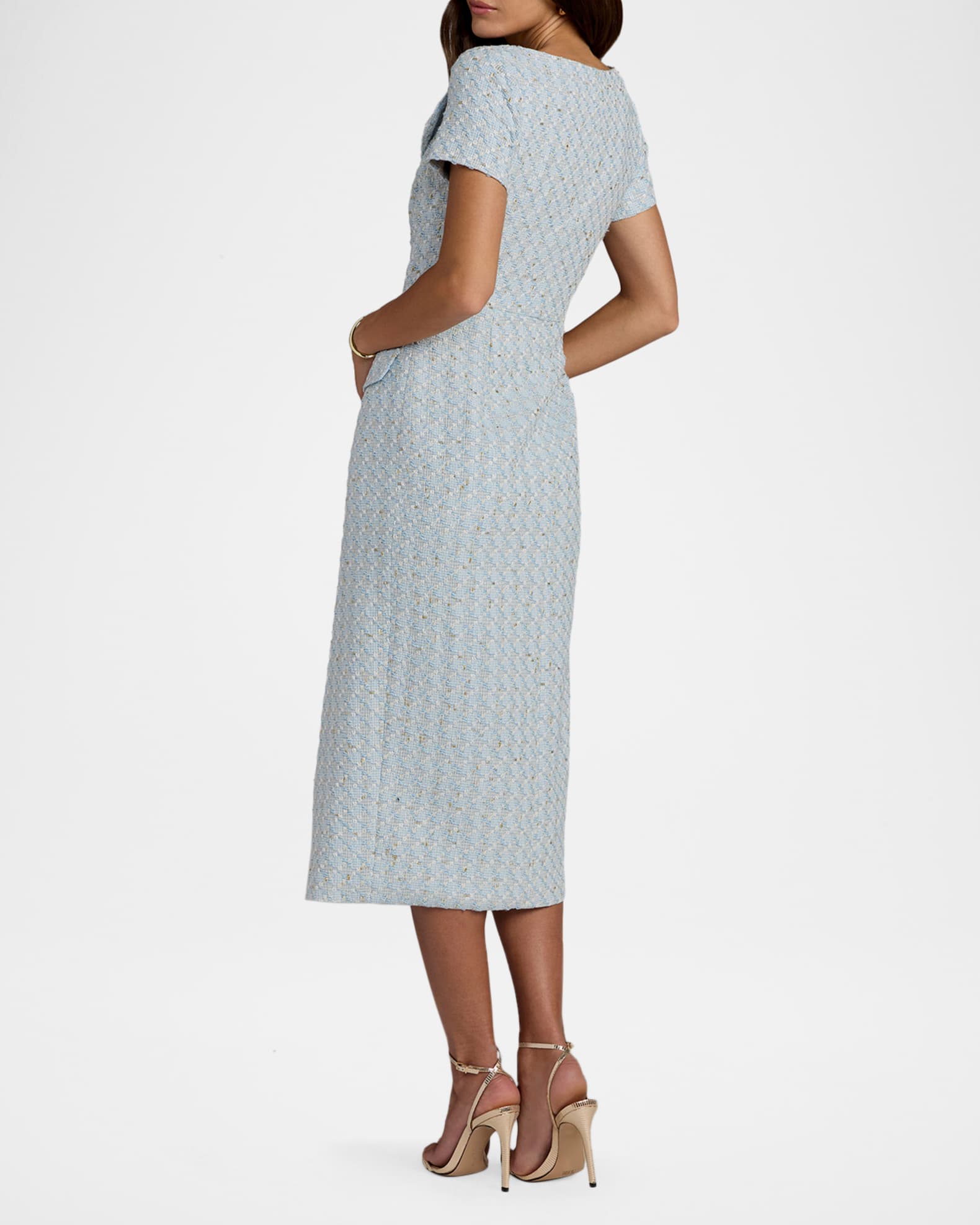 Mac Duggal Boucle Double-Breasted Midi-Dress | Neiman Marcus