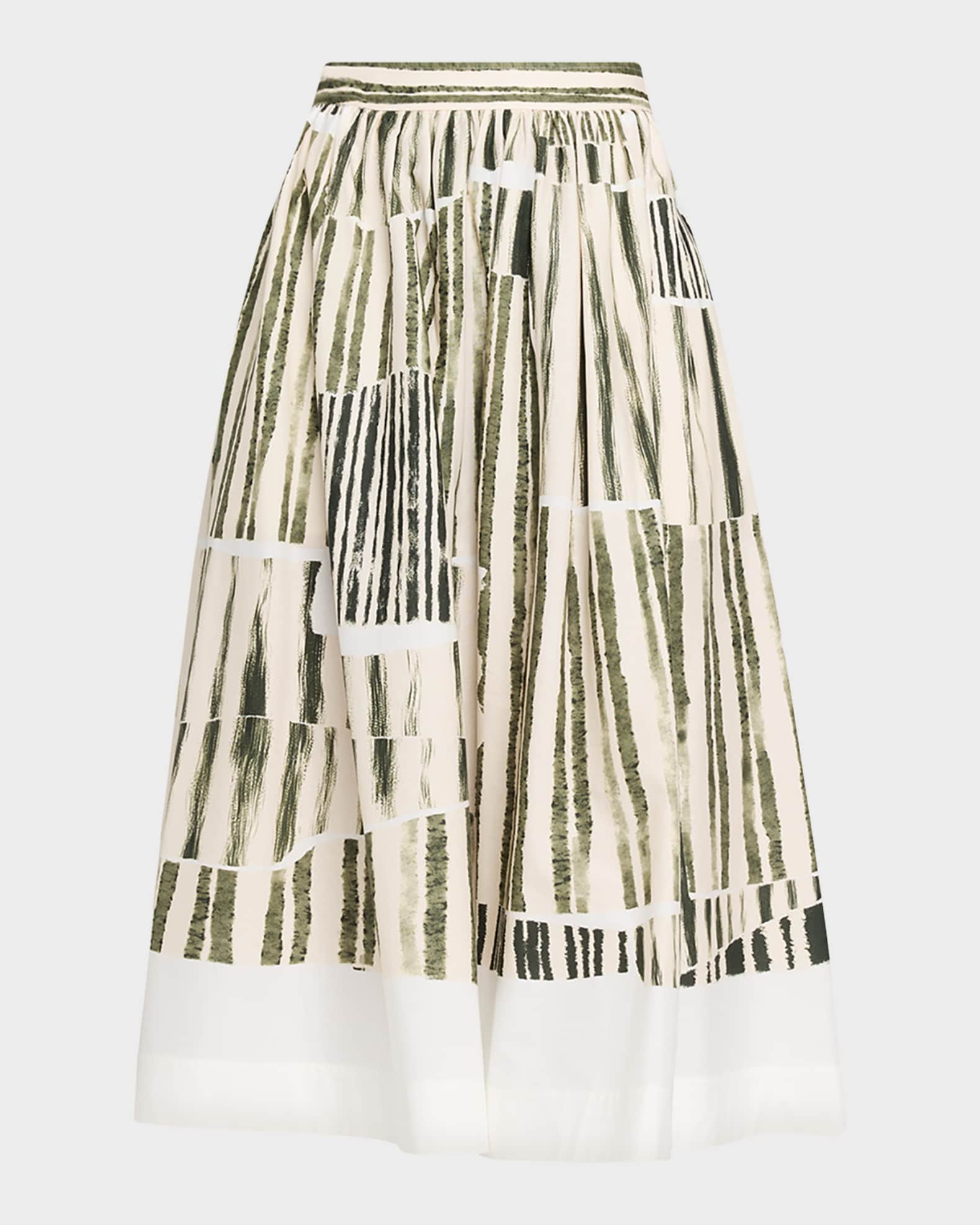 Jason Wu Collection Stripe Collage A-Line Midi Skirt | Neiman Marcus