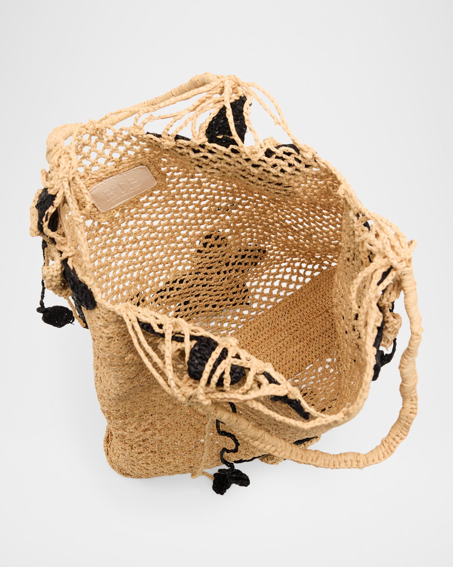 BTB Los Angeles Blaine Raffia Floral Appliqué Tote Bag | Neiman Marcus