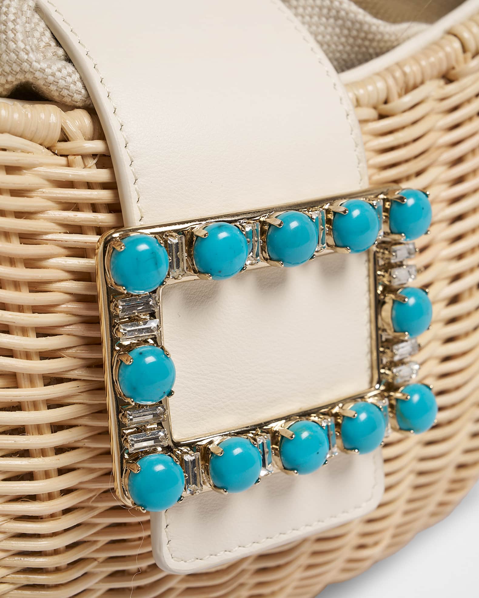 Roger Vivier Belle Vivier Rattan Top-Handle Bag | Neiman Marcus