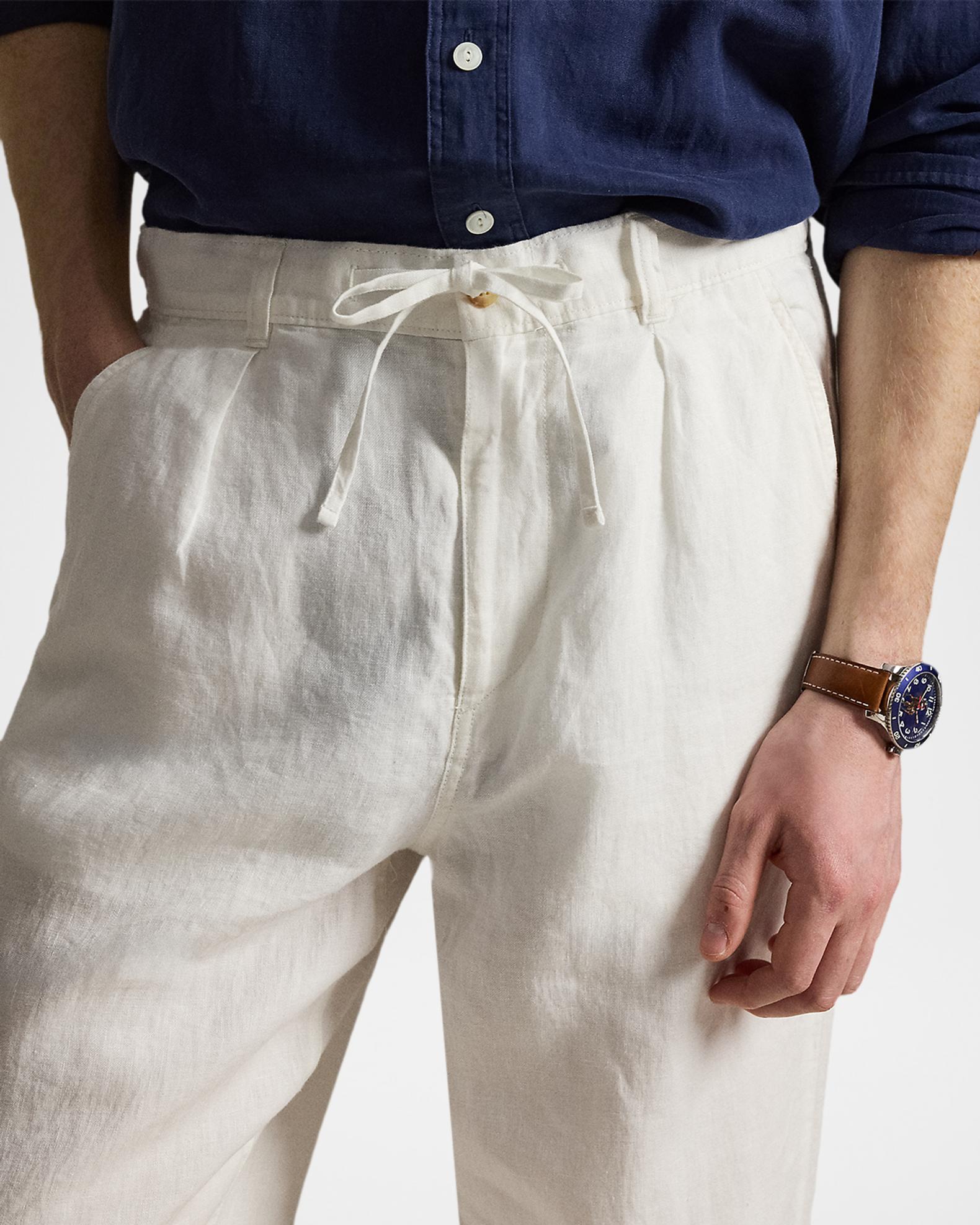Ralph Lauren Purple Label Men's Lateef Relaxed Fit Pleated Linen