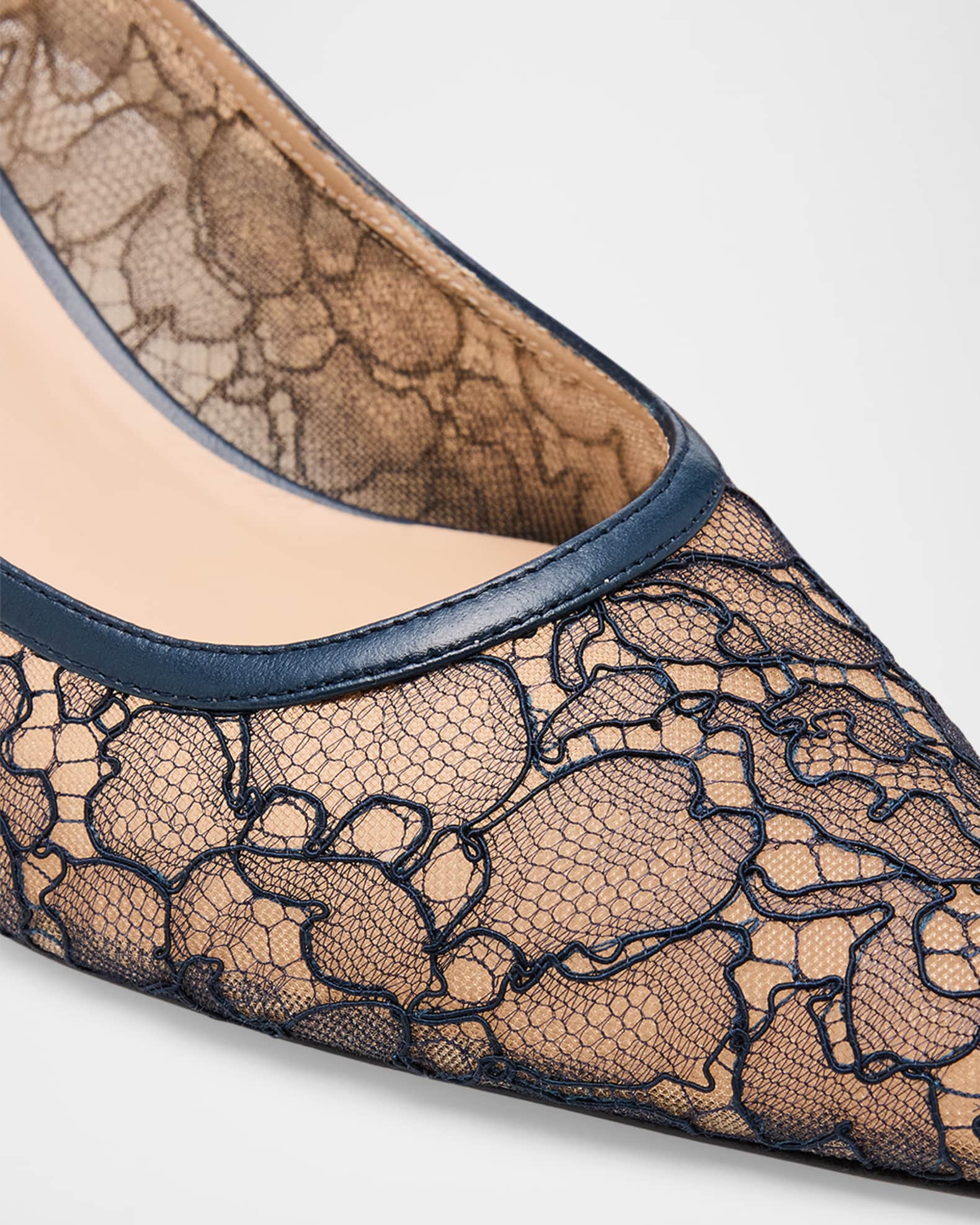 Stuart Weitzman 50mm Stuart Power Lace Pumps | Neiman Marcus