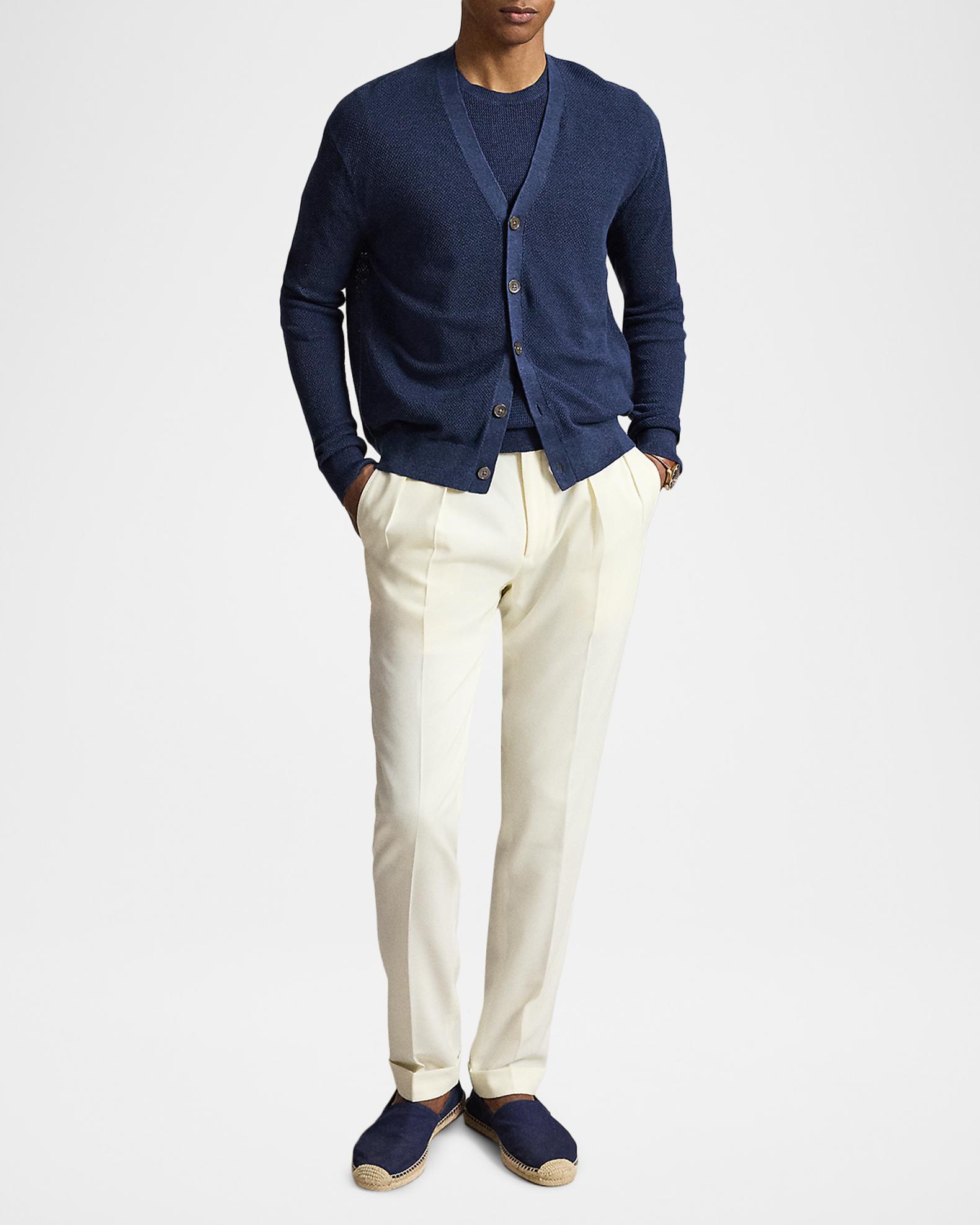 Polo Ralph Lauren Men's Relaxed Fit Piqué-Knit Linen Cardigan