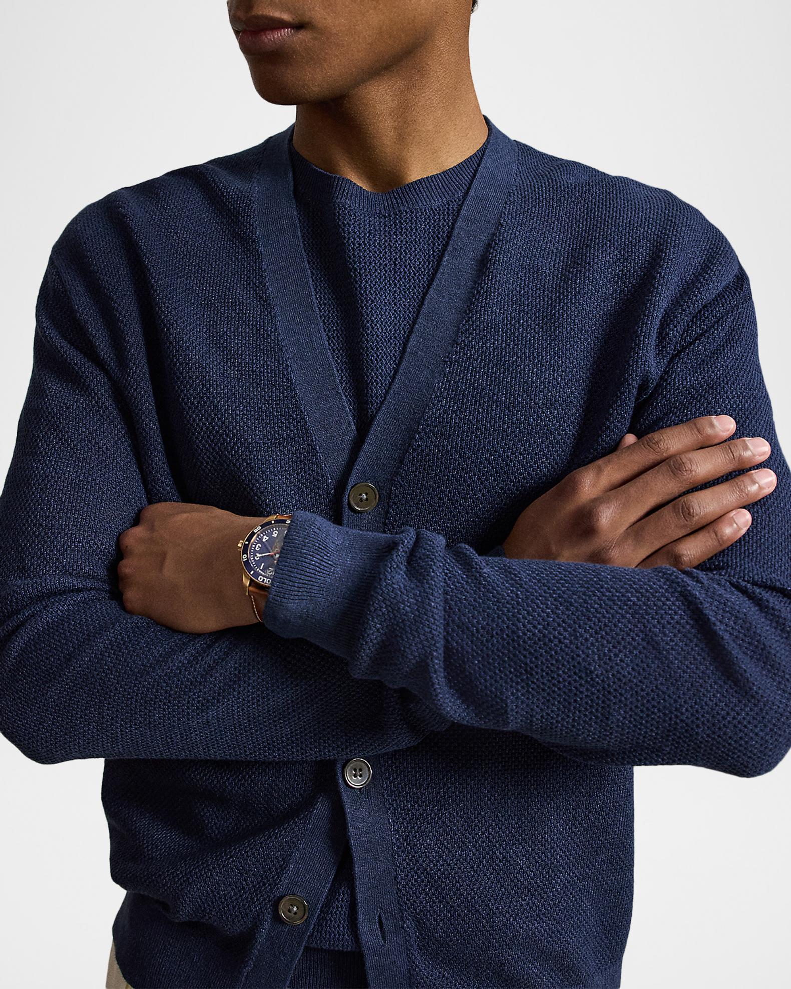 Polo Ralph Lauren Men's Relaxed Fit Piqué-Knit Linen Cardigan