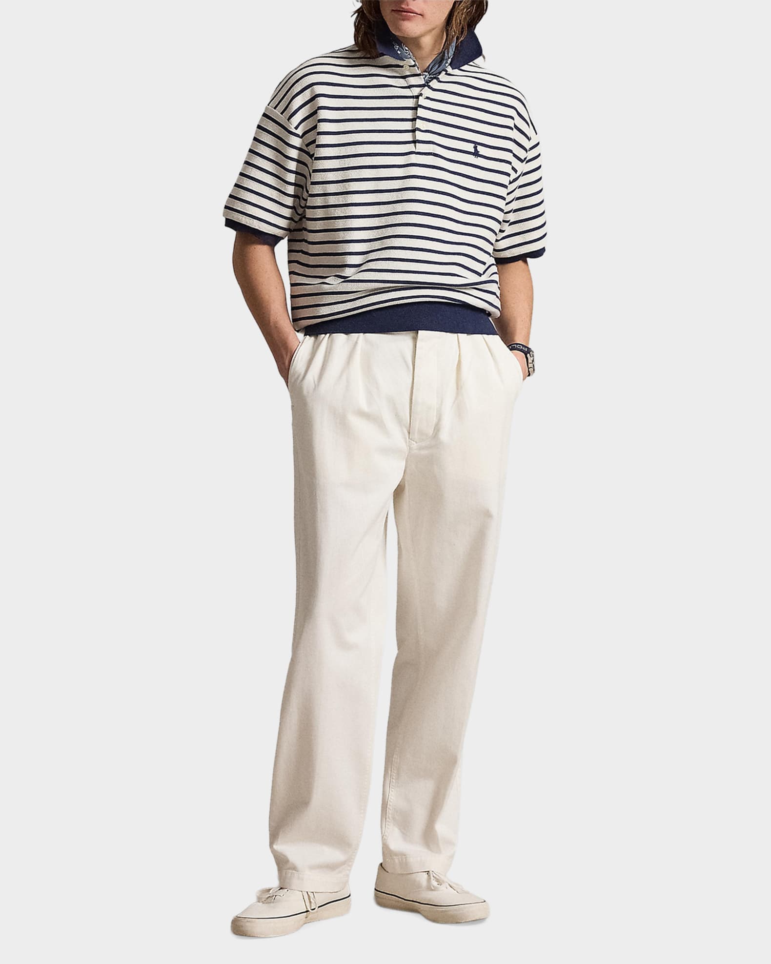 Polo Ralph Lauren Men's Relaxed Fit Stripe Textured Polo Shirt