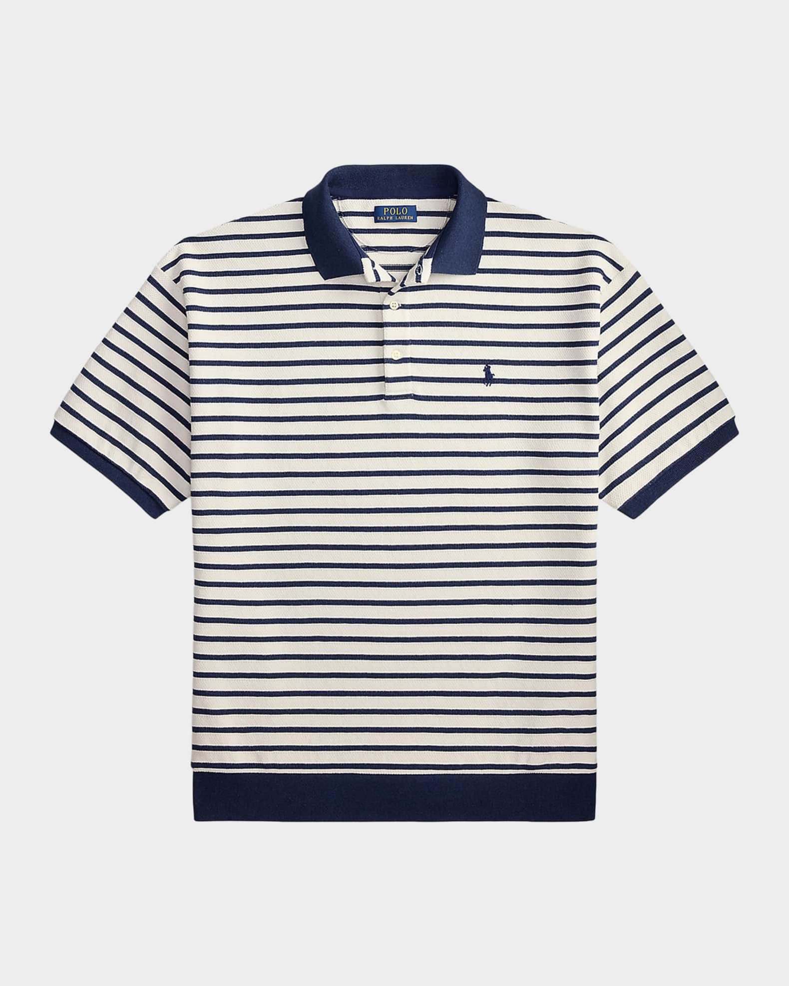 新品　POLO RALPH LAUREN Polo Ralph Lauren Men's Relaxed Fit Stripe Textured Polo Shirt