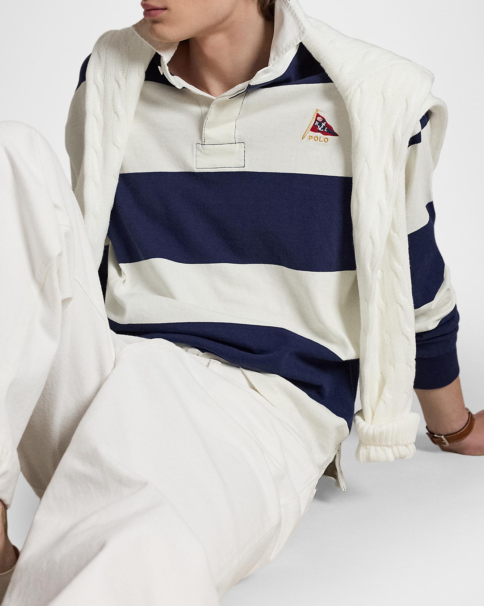 Polo Ralph Lauren Men's Stripe Jersey Rugby Shirt | Neiman Marcus