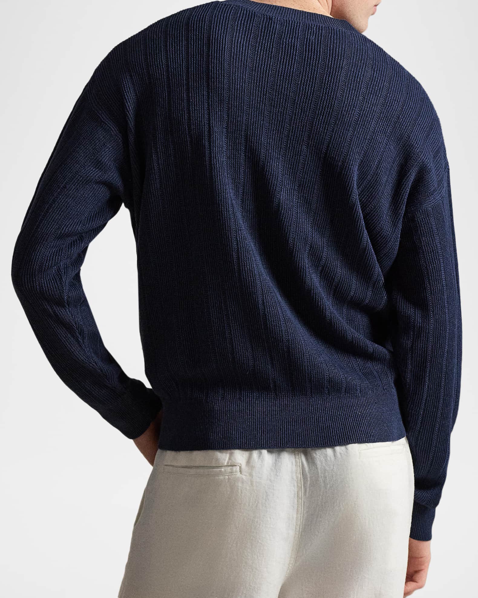 Polo Ralph Lauren Men's Relaxed Fit Textured Linen Sweater