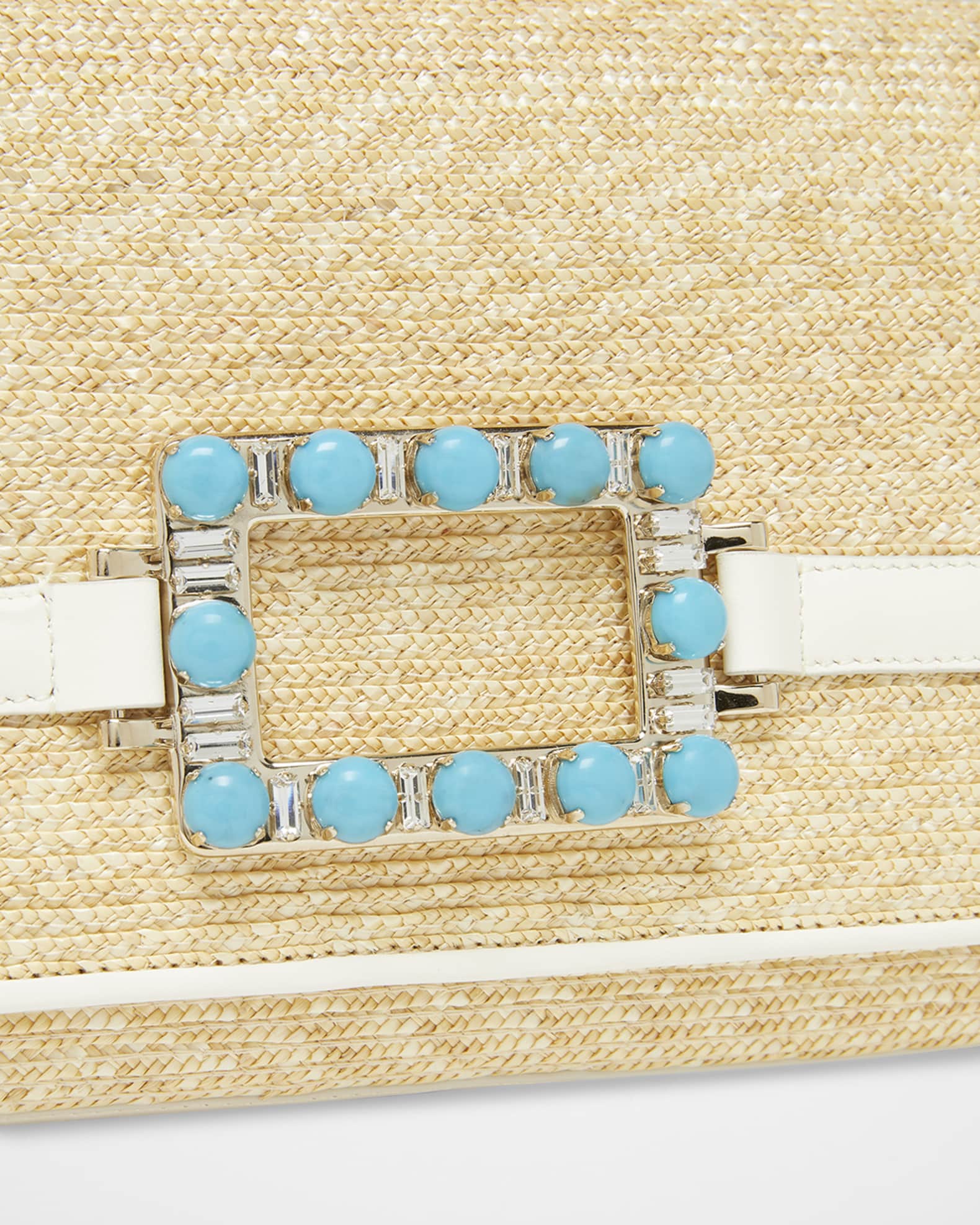 Roger Vivier Belle Vivier Slim Rattan Top-Handle Bag | Neiman Marcus