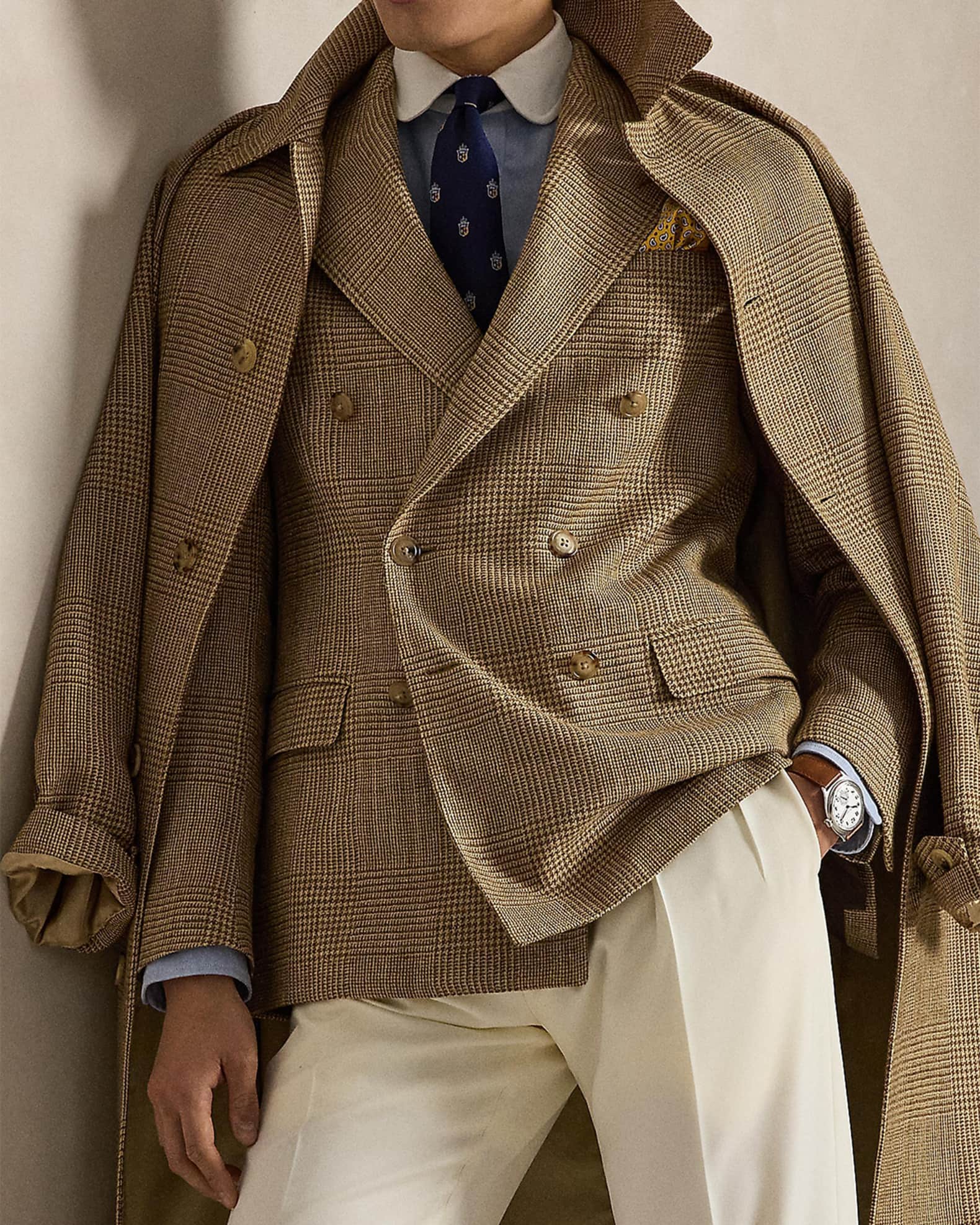 Polo Ralph Lauren Men's Glen Plaid Peak Lapel Double-Breasted