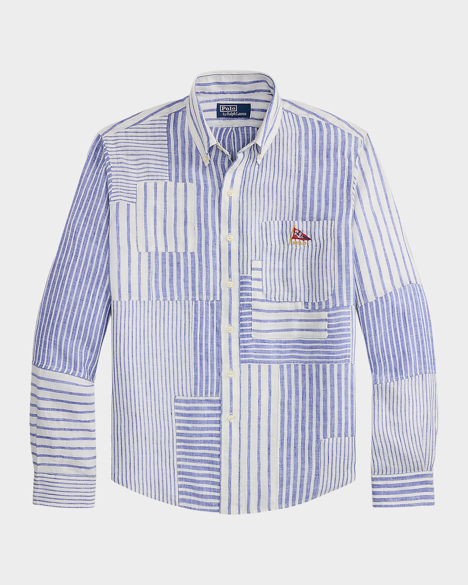 Polo Ralph Lauren Men's Classic Fit Patchwork Linen Sport Shirt ...