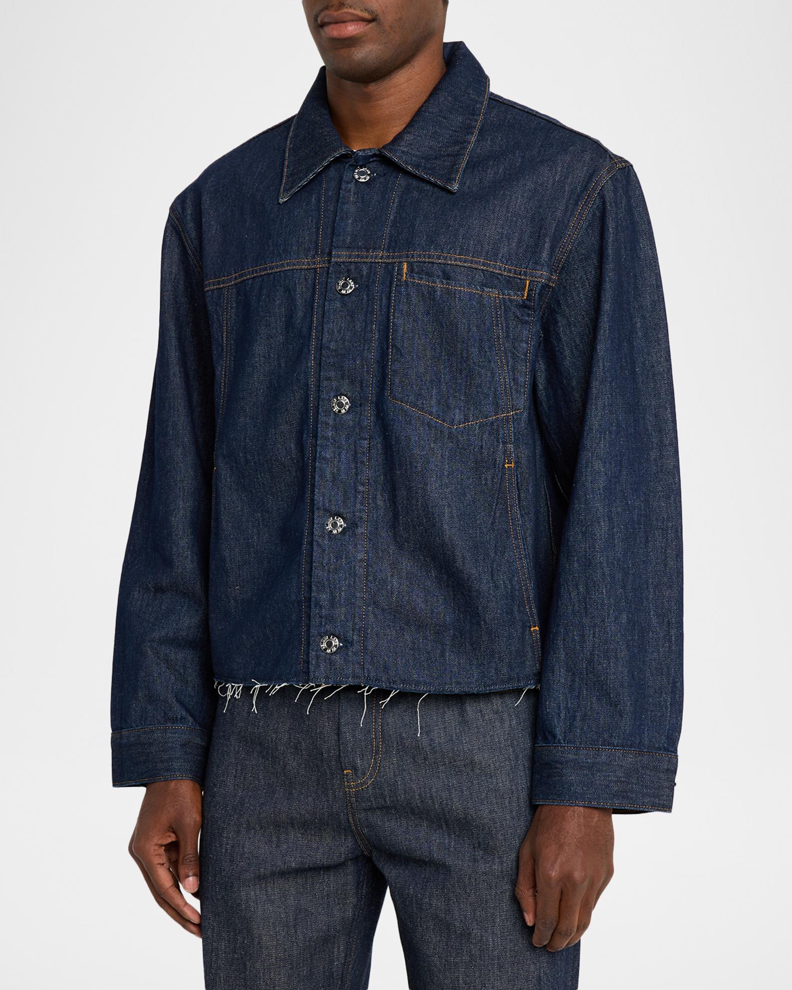 Helmut Lang Men's Brooklyn Denim Cropped Trucker Jacket | Neiman