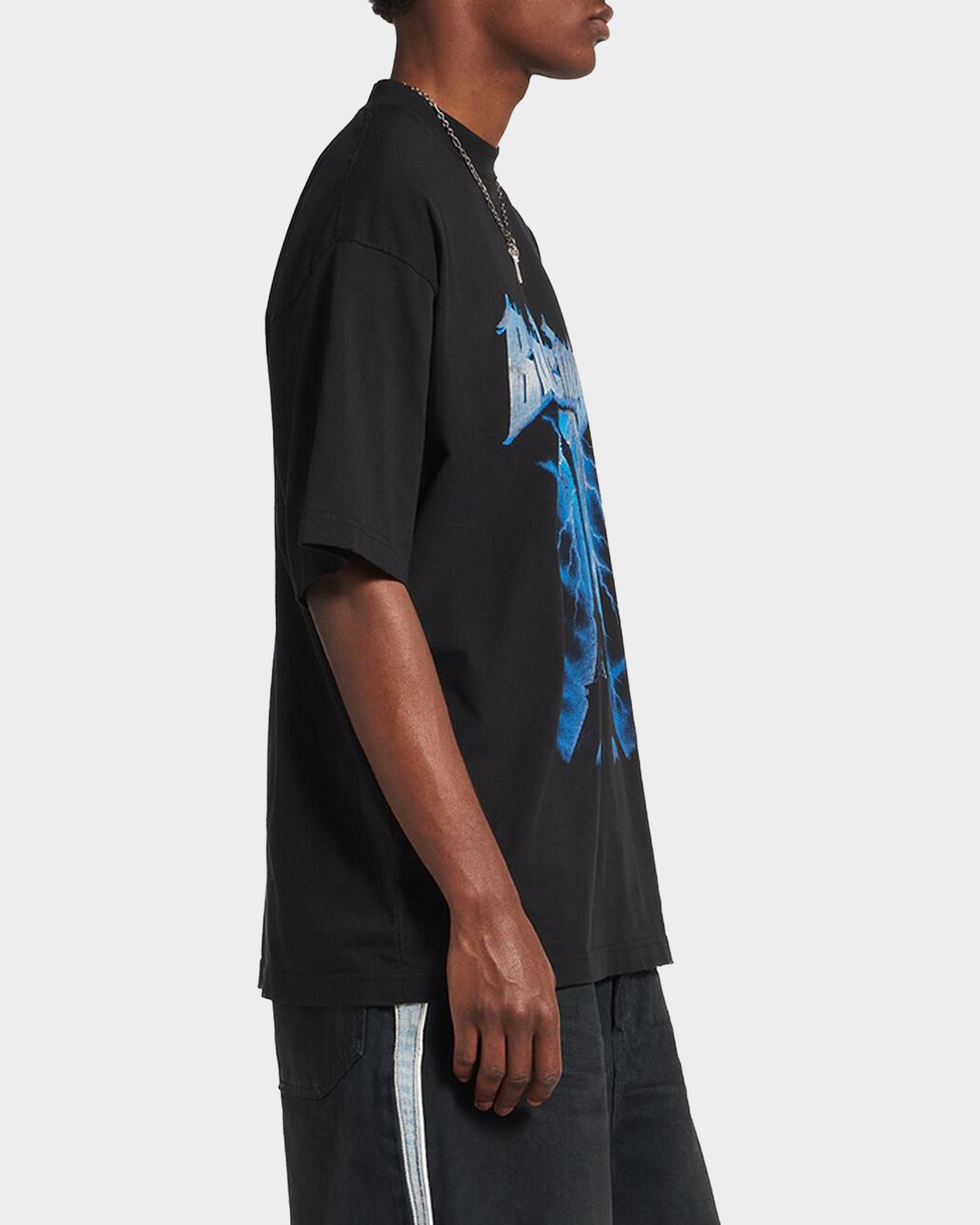 Balenciaga Men's Paris Thunderstorm Oversized T-Shirt | Neiman Marcus