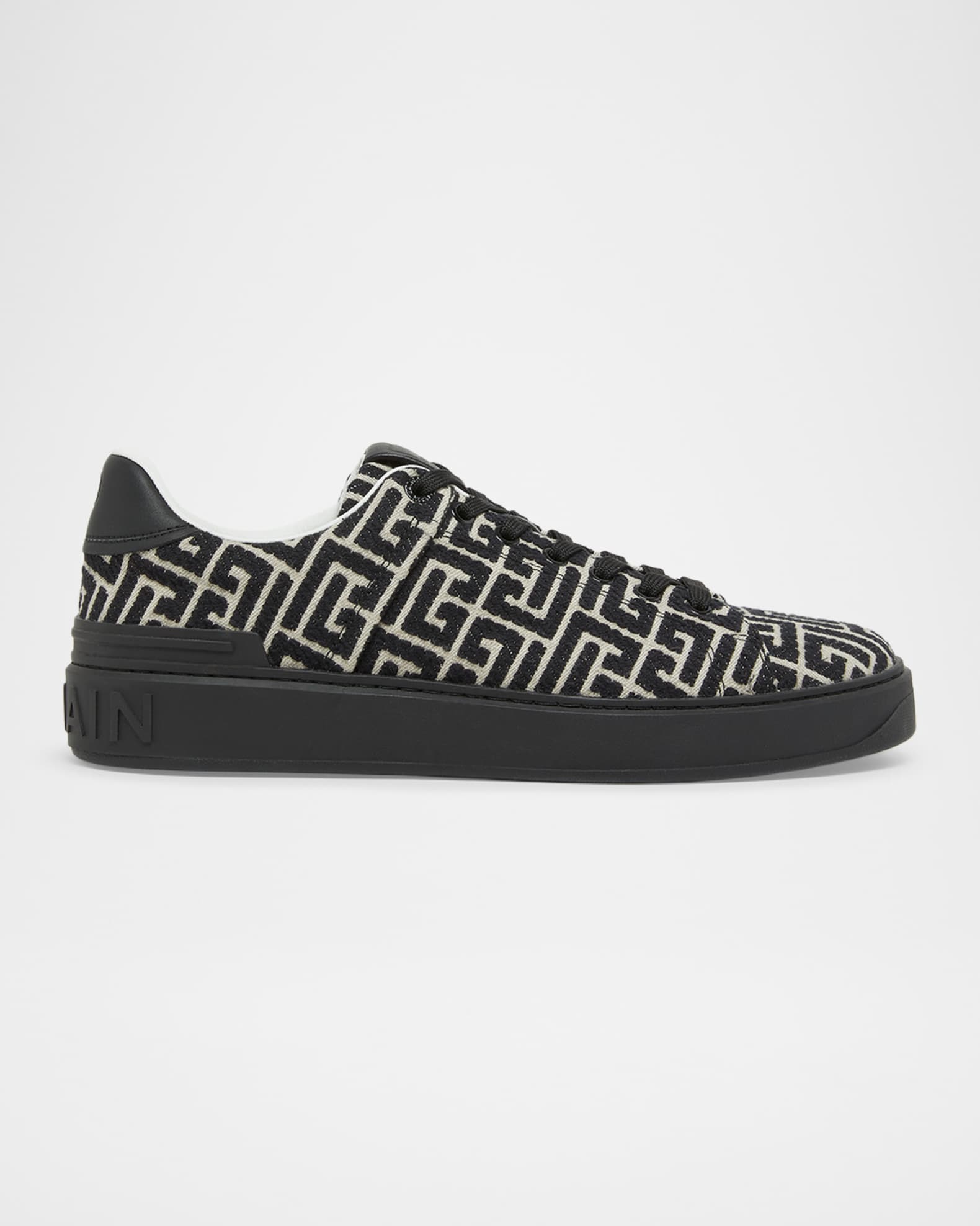 Balmain Men's B-Court Monogram Low-Top Sneakers | Neiman Marcus
