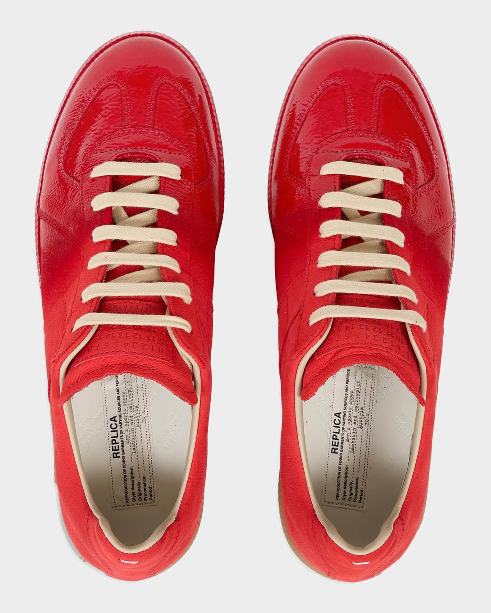 Maison Margiela Men's Replica Sprayed Leather Low-Top Sneakers