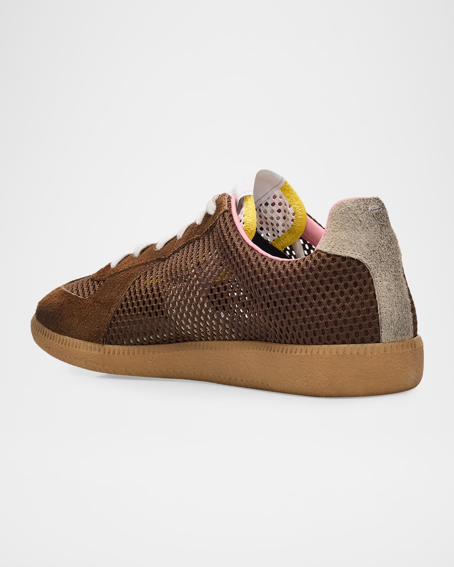 Maison Margiela Men's Replica Mesh and Suede Low-Top Sneakers