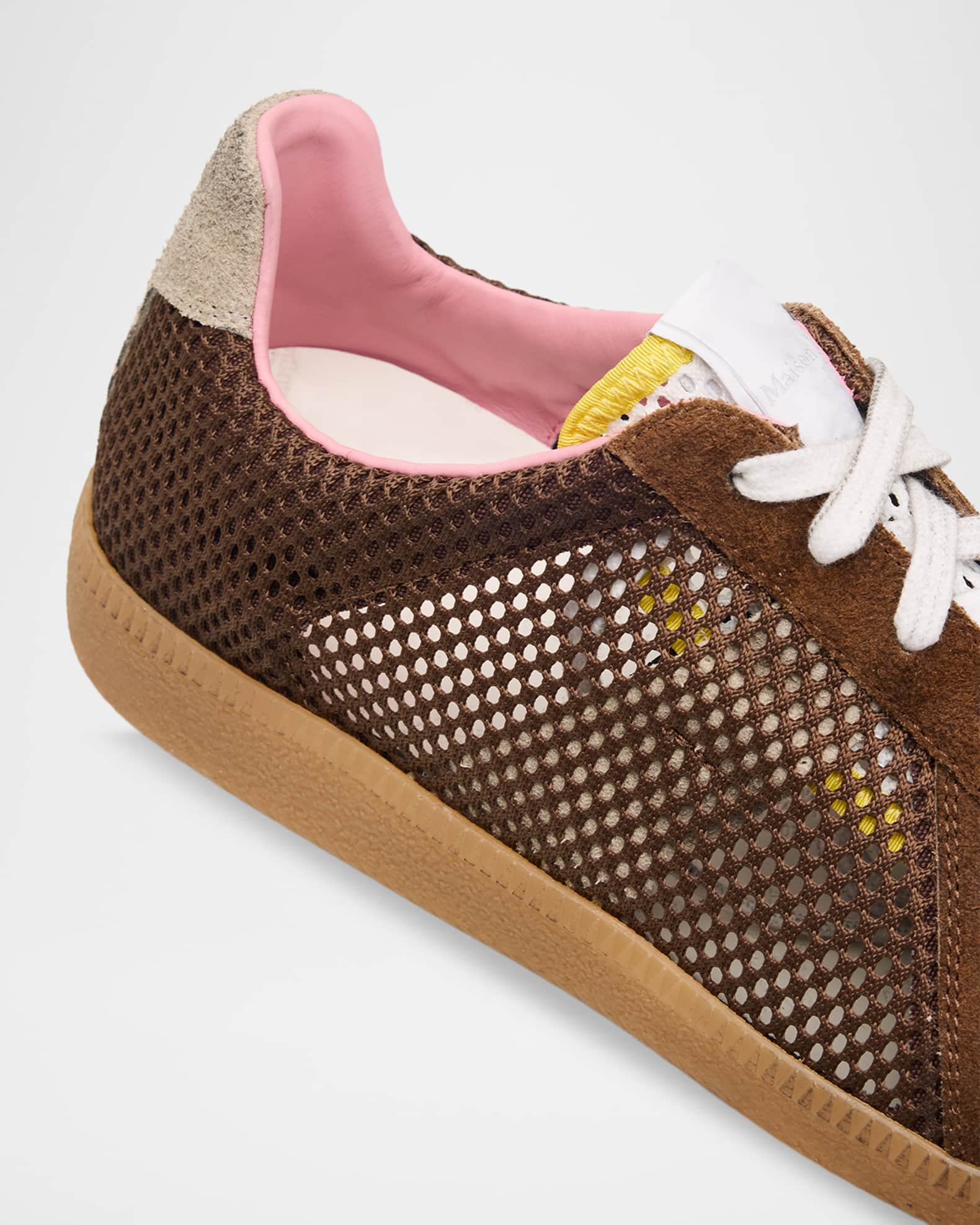 Maison Margiela Men's Replica Mesh and Suede Low-Top Sneakers