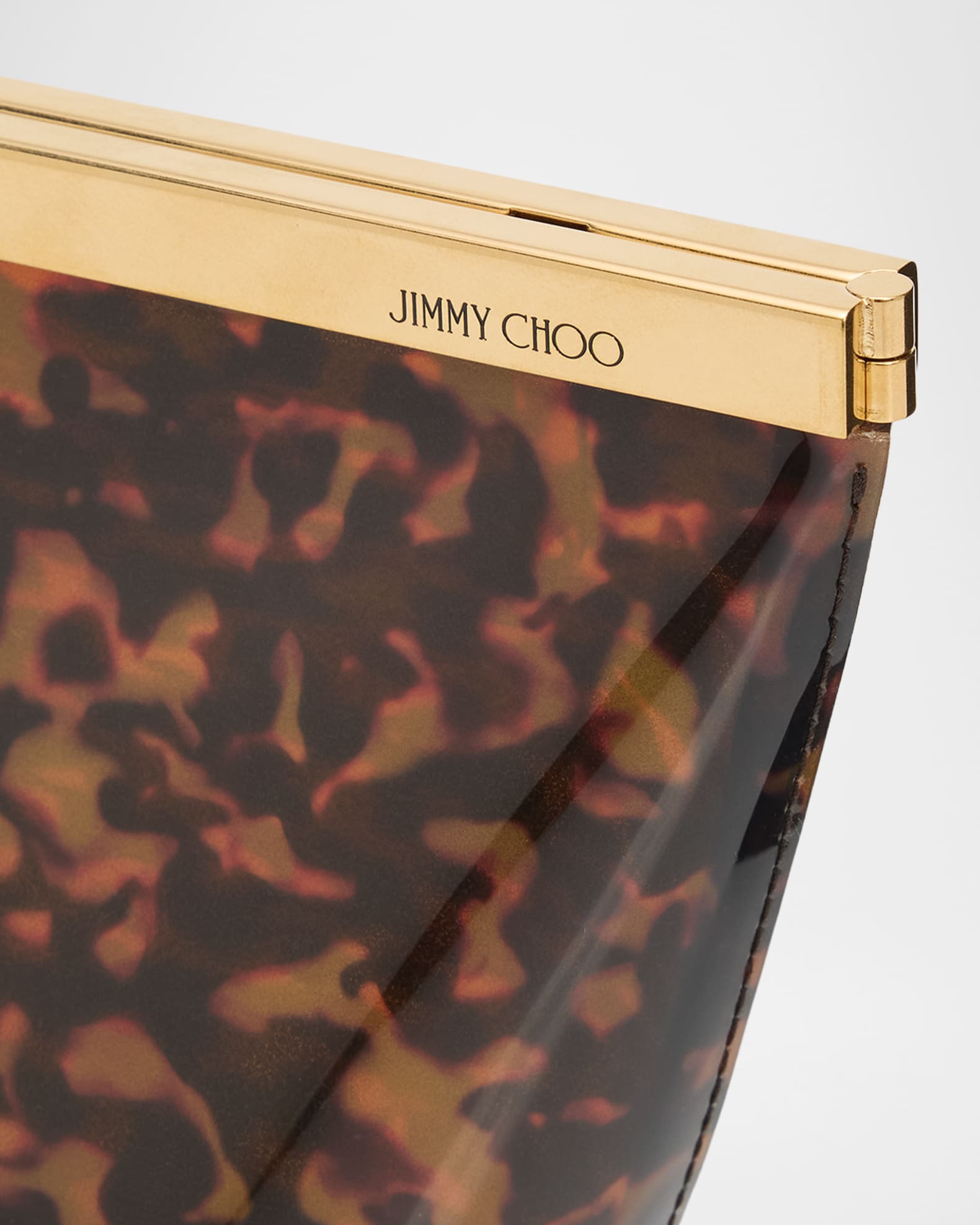 Jimmy Choo Ganache Transparent Tortoiseshell Clutch Bag | Neiman