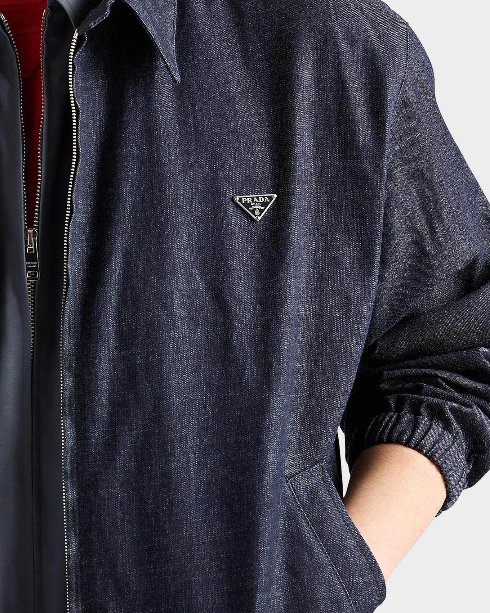 Prada Men's Chambray Denim Blouson Jacket | Neiman Marcus