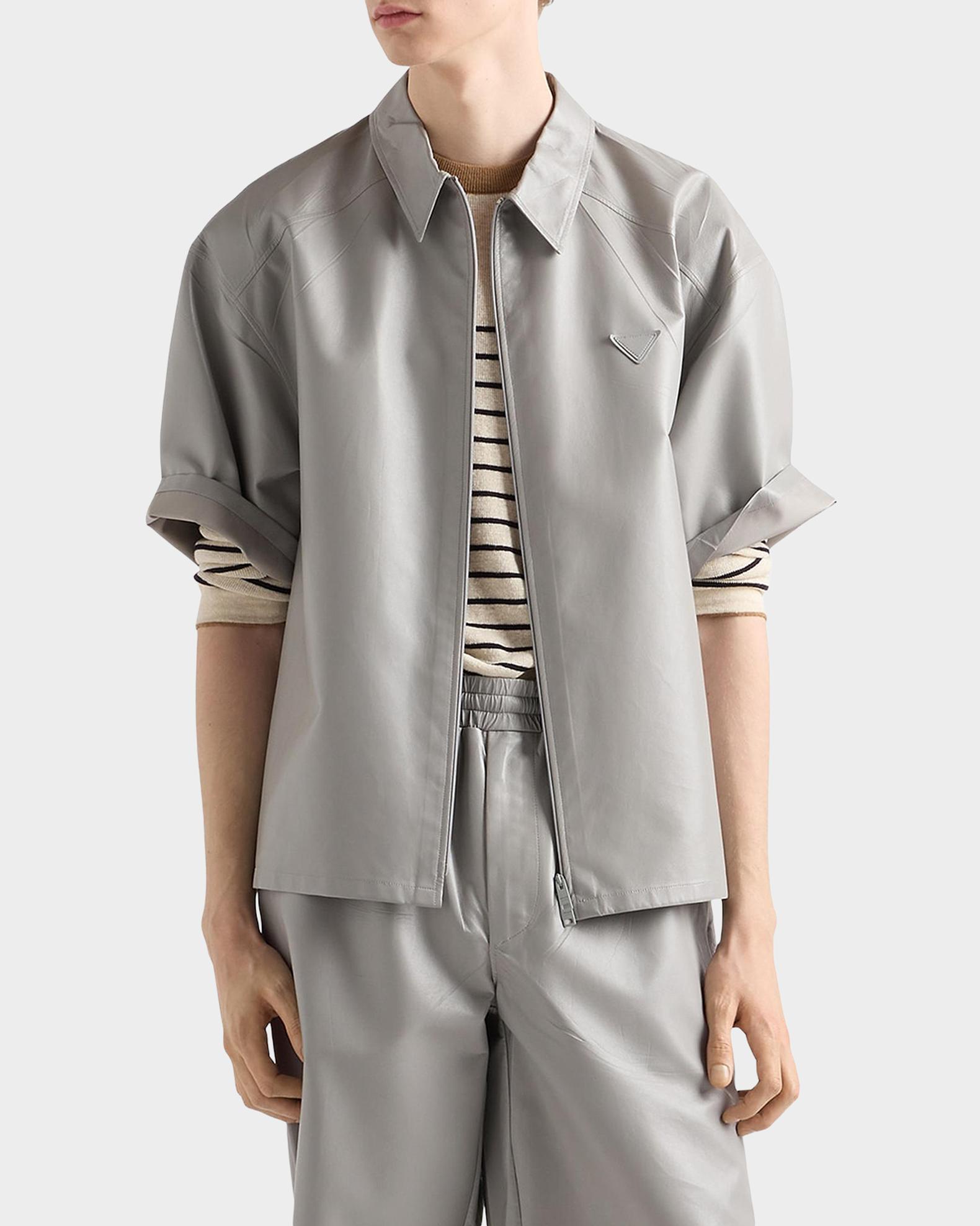Prada Men's Short-Sleeve Nappa Leather Shirt | Neiman Marcus