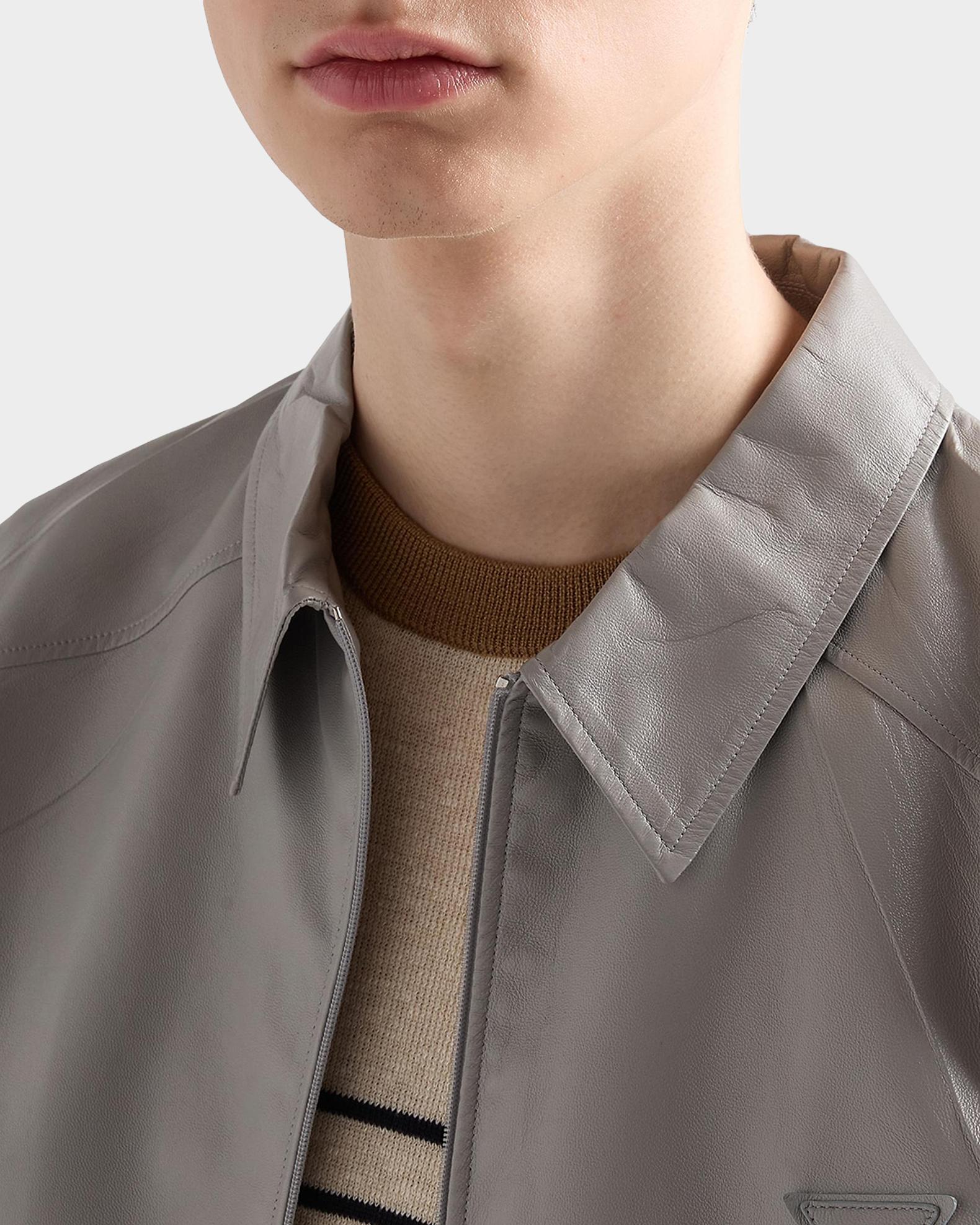 Prada Men's Short-Sleeve Nappa Leather Shirt | Neiman Marcus