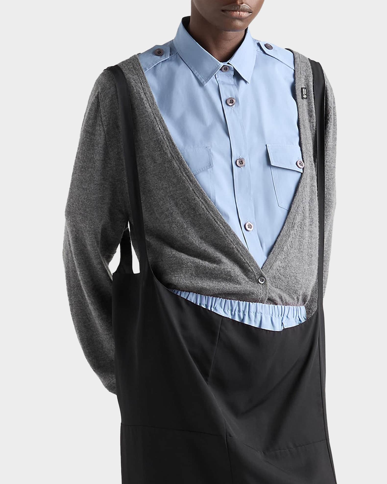 Prada Cashmere Plunging V-Neck Cardigan | Neiman Marcus
