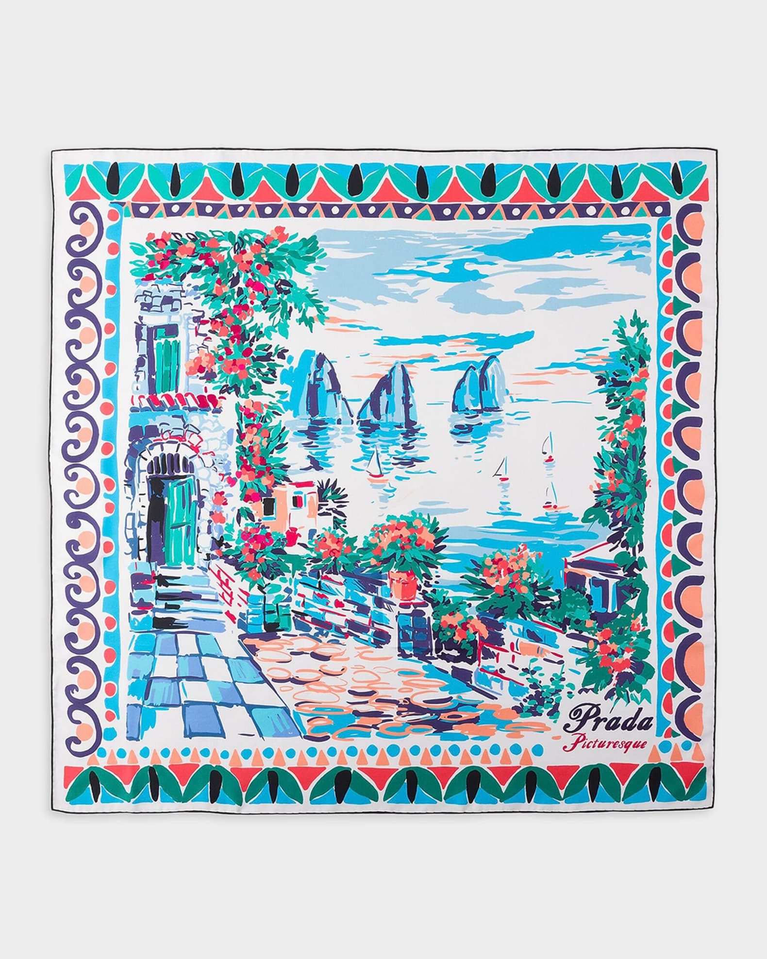 Prada Printed Silk Twill Scarf | Neiman Marcus
